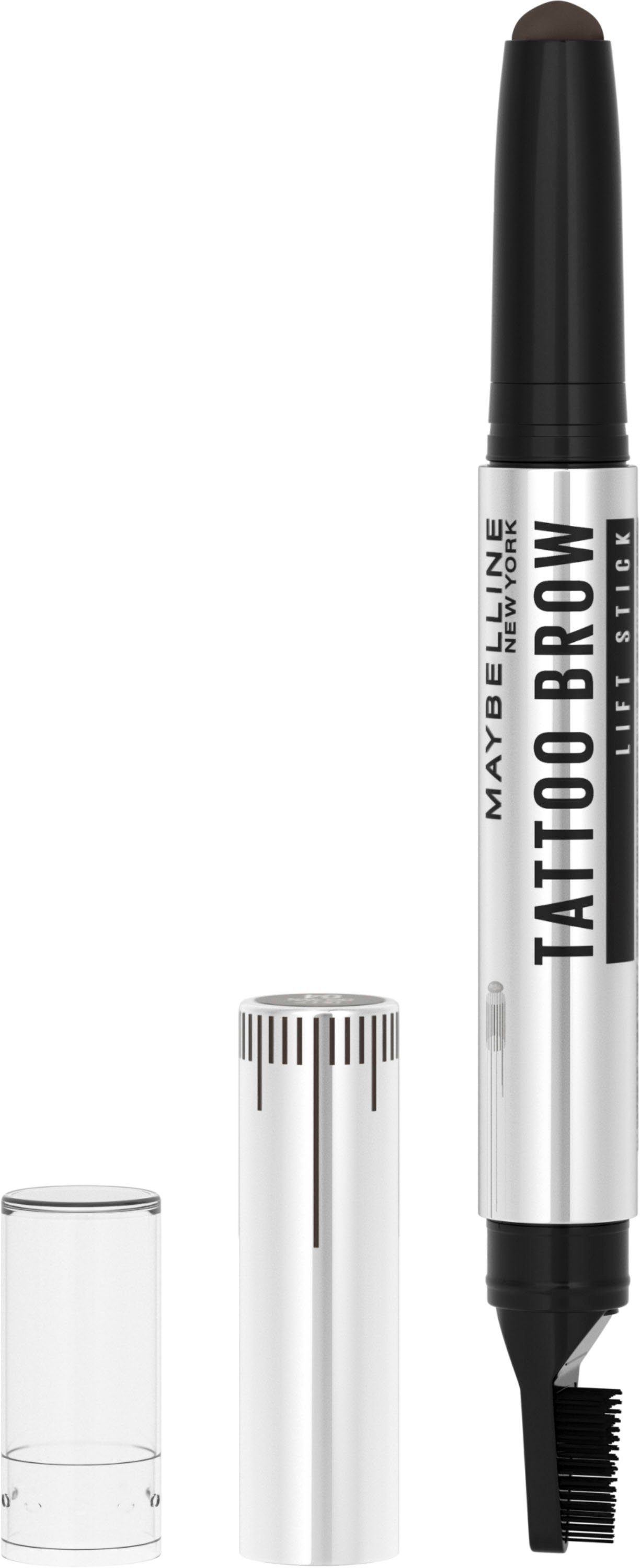 MAYBELLINE NEW YORK Augenbrauen-Gel Tattoo Brow Lift, 2-1 mit Wachs und Lifter-Bürste, Augen-Make-Up 4 Deep Brown | Augenbrauen-Make-Up