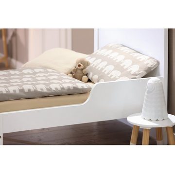 AVANTEX Bett, mitwachsendes Kinderbett aus Holz 137-207cm