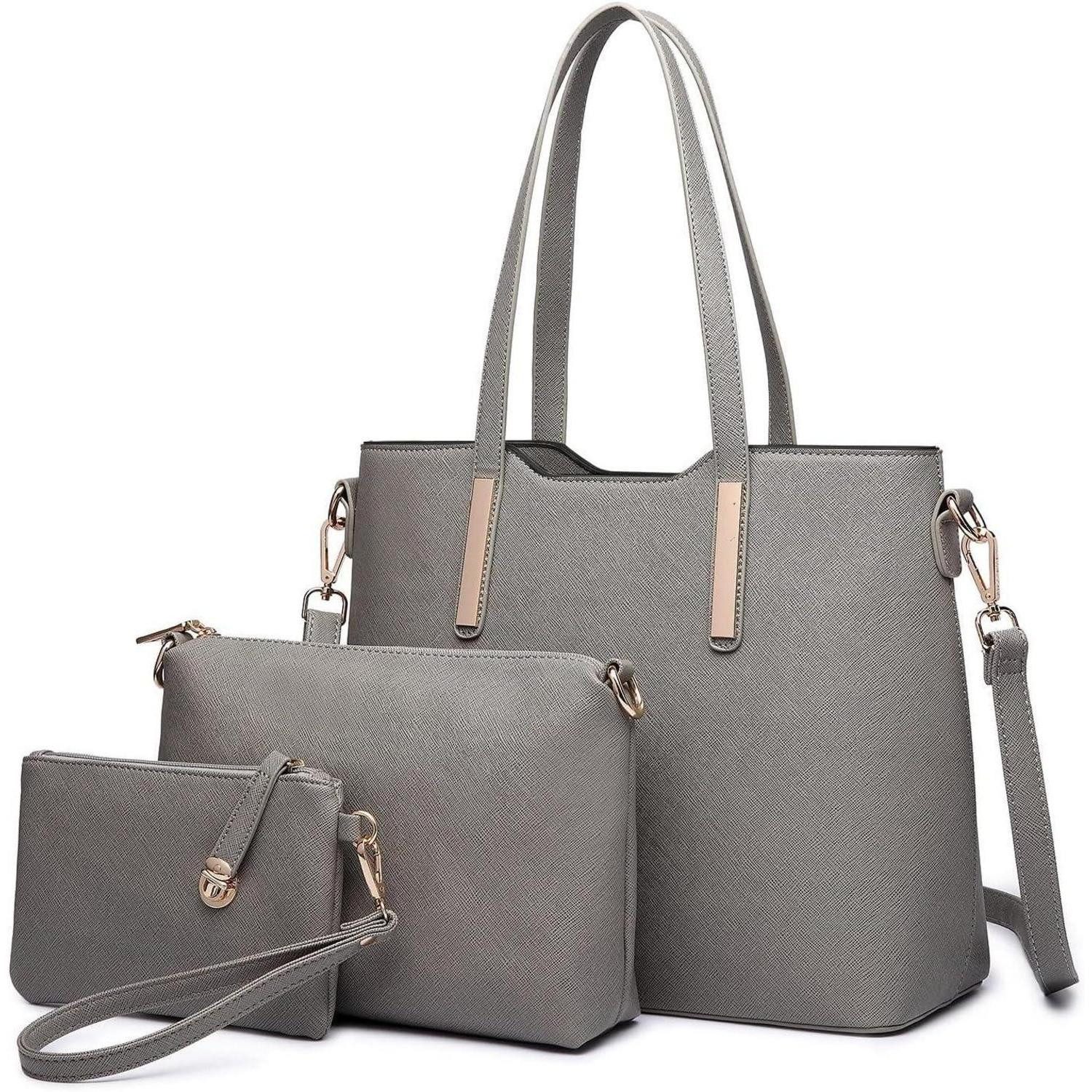 Handtasche Damen Handtasche PU Leder Shopper 3-teiliges Set groß elegant