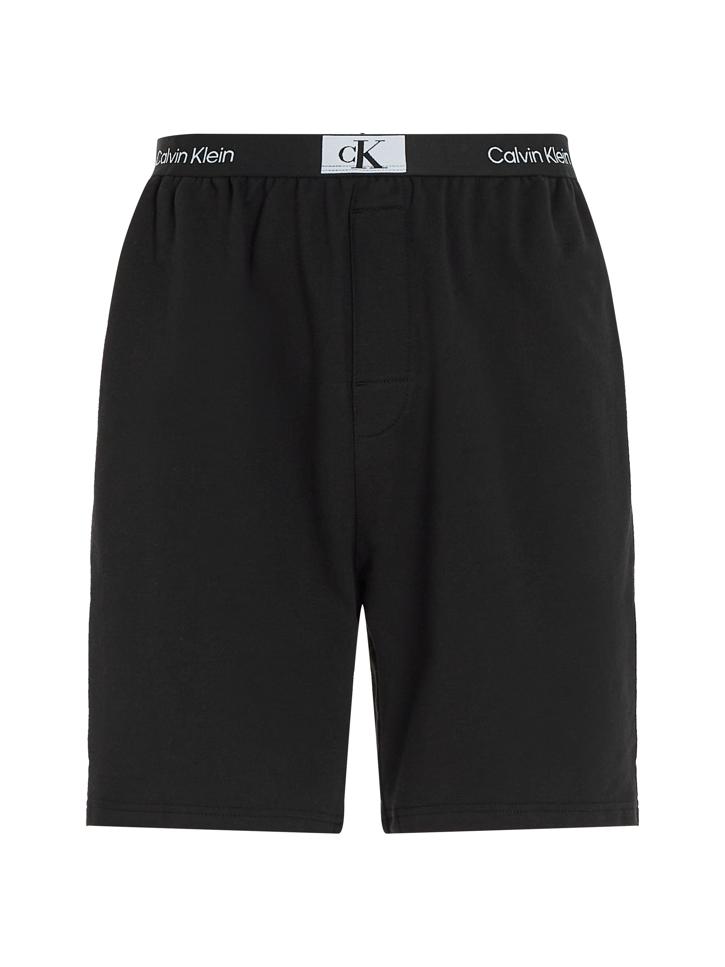 Calvin Klein Underwear Schlafshorts Logo-Elastikbund Klein mit Calvin BLACK SHORT SLEEP