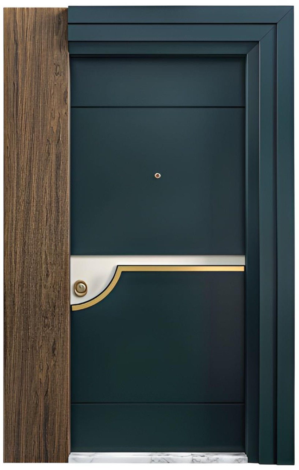 Xlmoebel Haustür Dunkelblaue Designer Eingangstür Metalltüren Hotel, Made in Europa