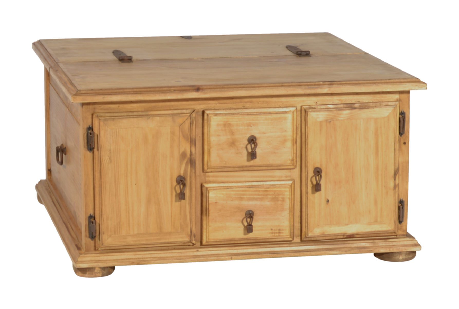 MiaMöbel Truhentisch Mexico, aus massivem Pinienholz Honig