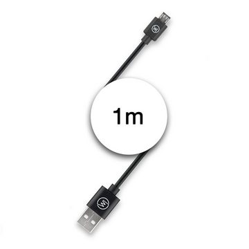 Wicked Chili MicroUSB Ladekabel für Logitech MX Master 2S (1m) Gaming-Controllerkabel, MicroUSB, USB-A (100 cm), Mit Klettband zum einfachen Wiederaufrollen, 2.5A Fast Charge, Hi-Spee