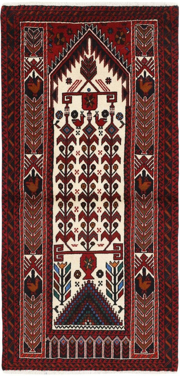 Orientteppich Belutsch Orientteppich Nain rechteckig, mm 6 Läufer, Handgeknüpfter / Perserteppich Trading, Höhe: 89x184