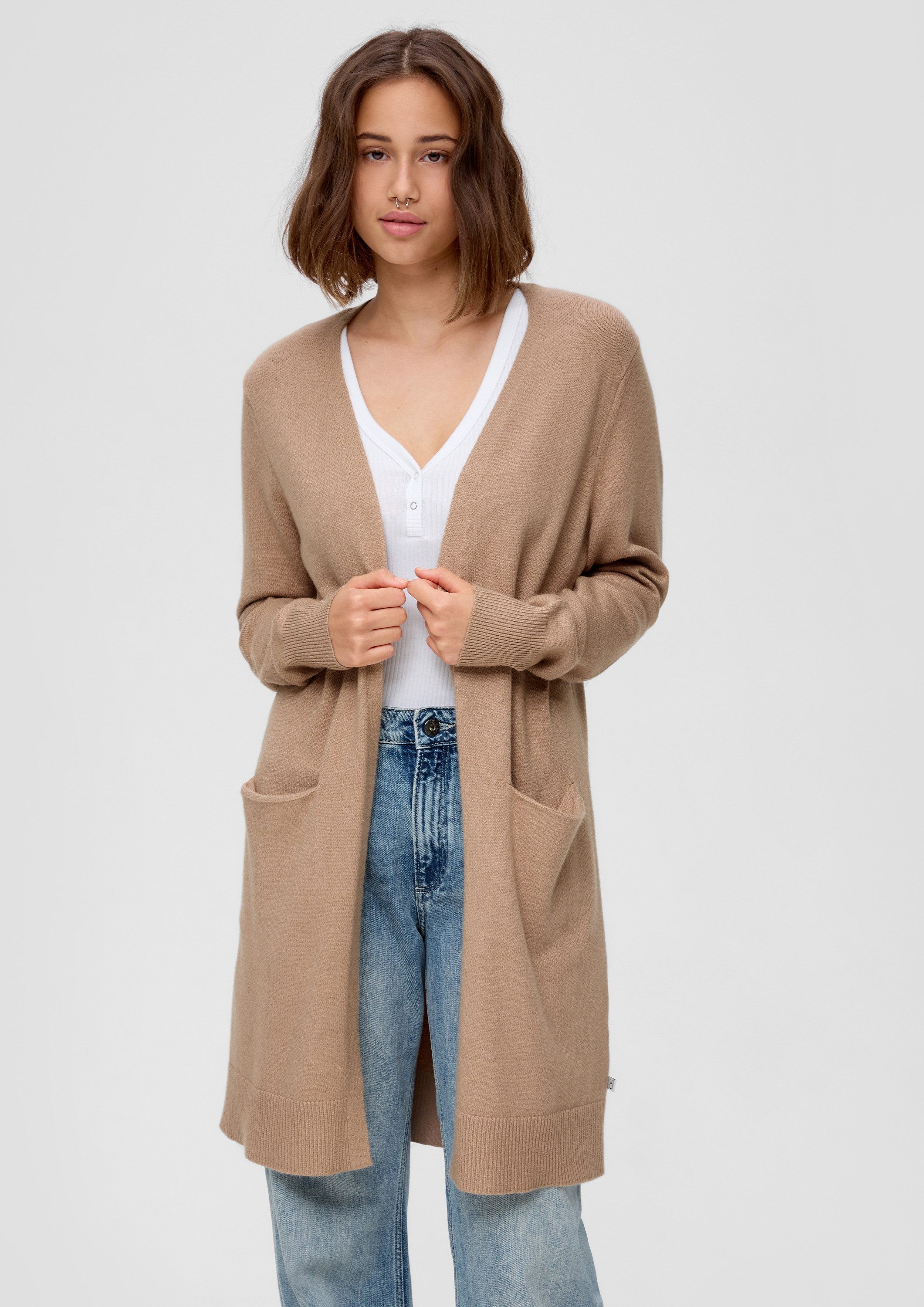 QS Cardigan Strickjacke Strickjacke aus Viskosemix