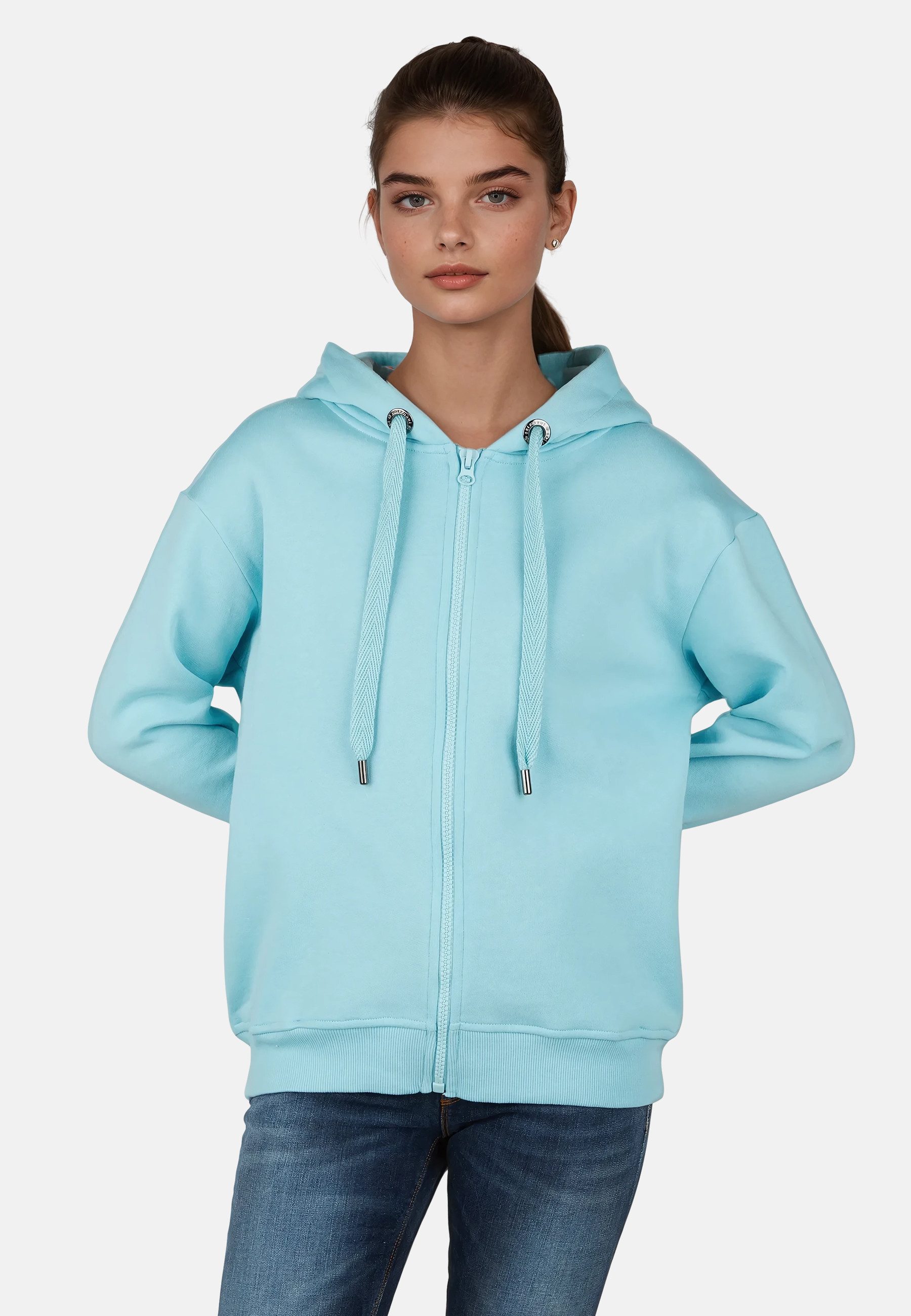 salzhaut Sweatjacke TOPE - UNI Damen Relaxed-Fit weiche, bequeme Sweatjacke, Hoodiejacke, Indoorjacke zum Verlieben!