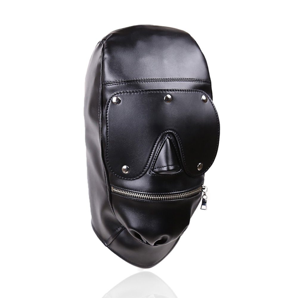 Sandritas Erotik-Maske Bondage Maske mit Reißverschluss und Augenmaske Kopfmaske BDSM