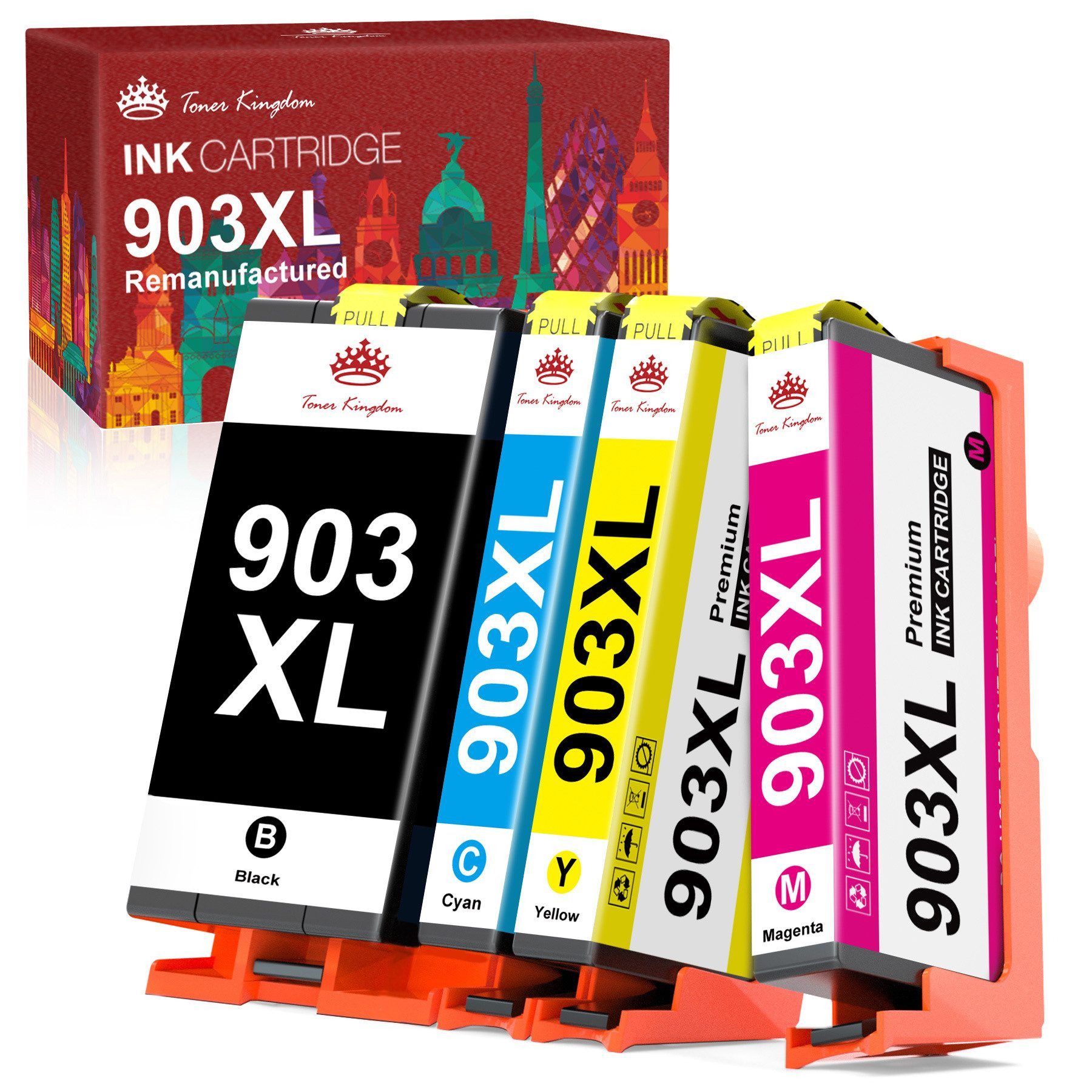 Toner Kingdom 903 Drucker für HP 903 XL Multipack Officejet Pro 6950 6960 6970 Tintenpatrone (999-tlg., OfficeJet 6950 6951 Pro 6960 6970 6974)