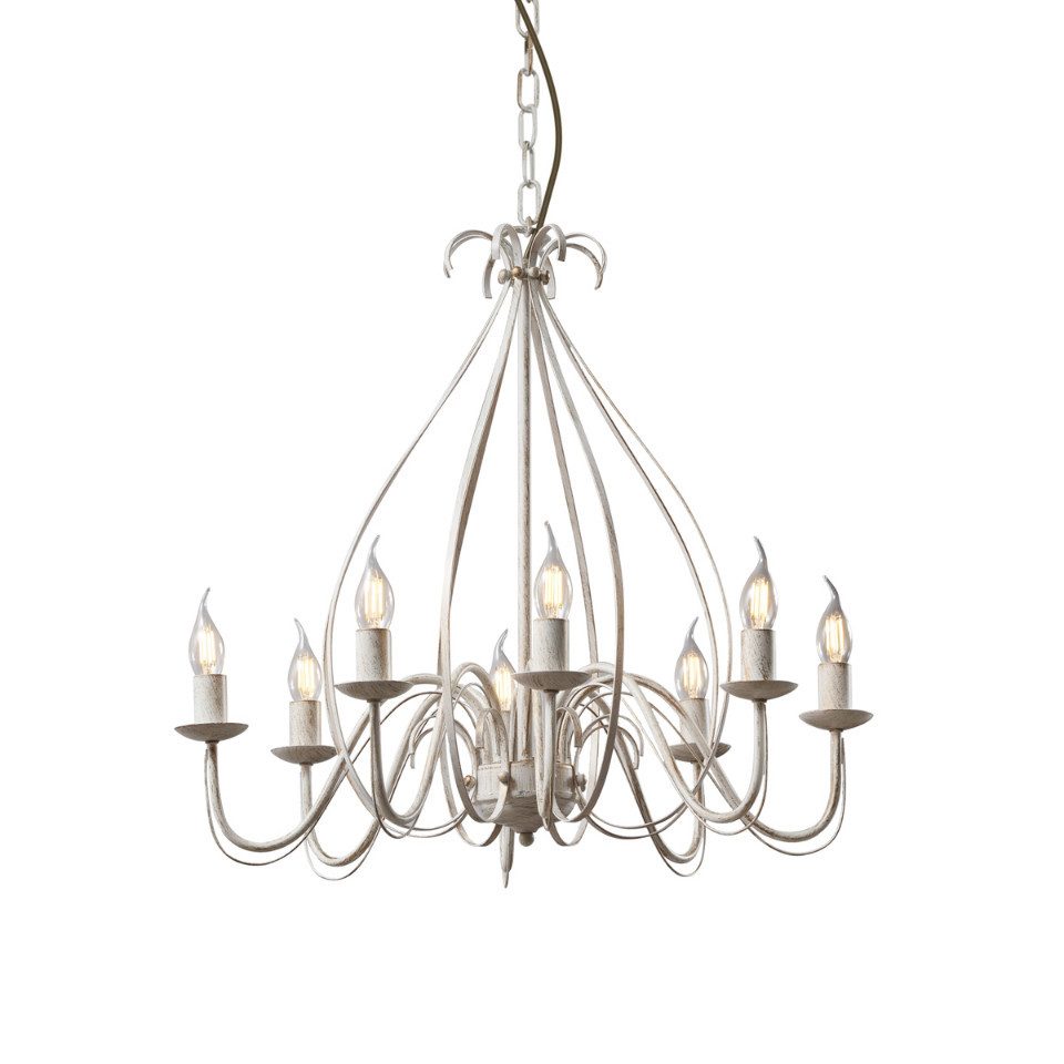 Qazqa Kronleuchter Giuseppe, ohne Leuchtmittel, E14, Crème, Landhaus, Stahl günstig online kaufen