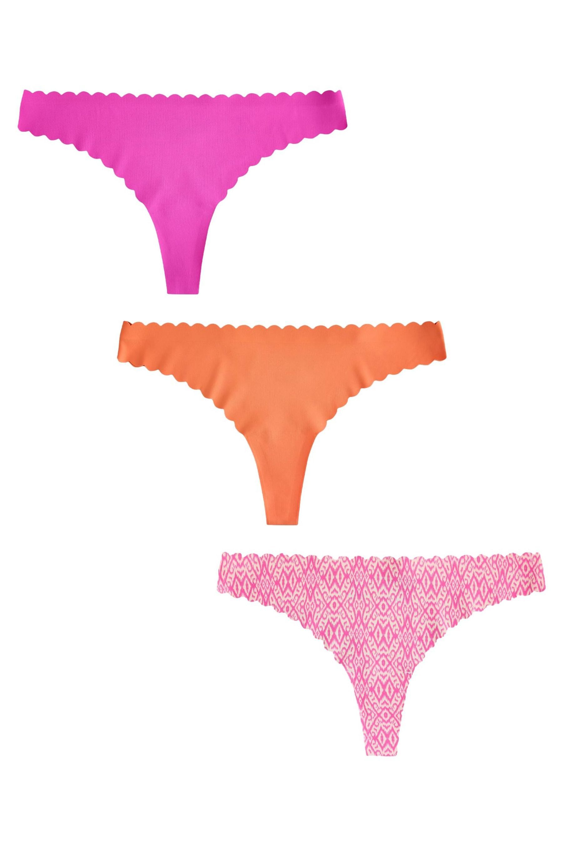 Next String 3er-Pack Nahtlose Slips mit Bogenkante, Tanga (3-St)