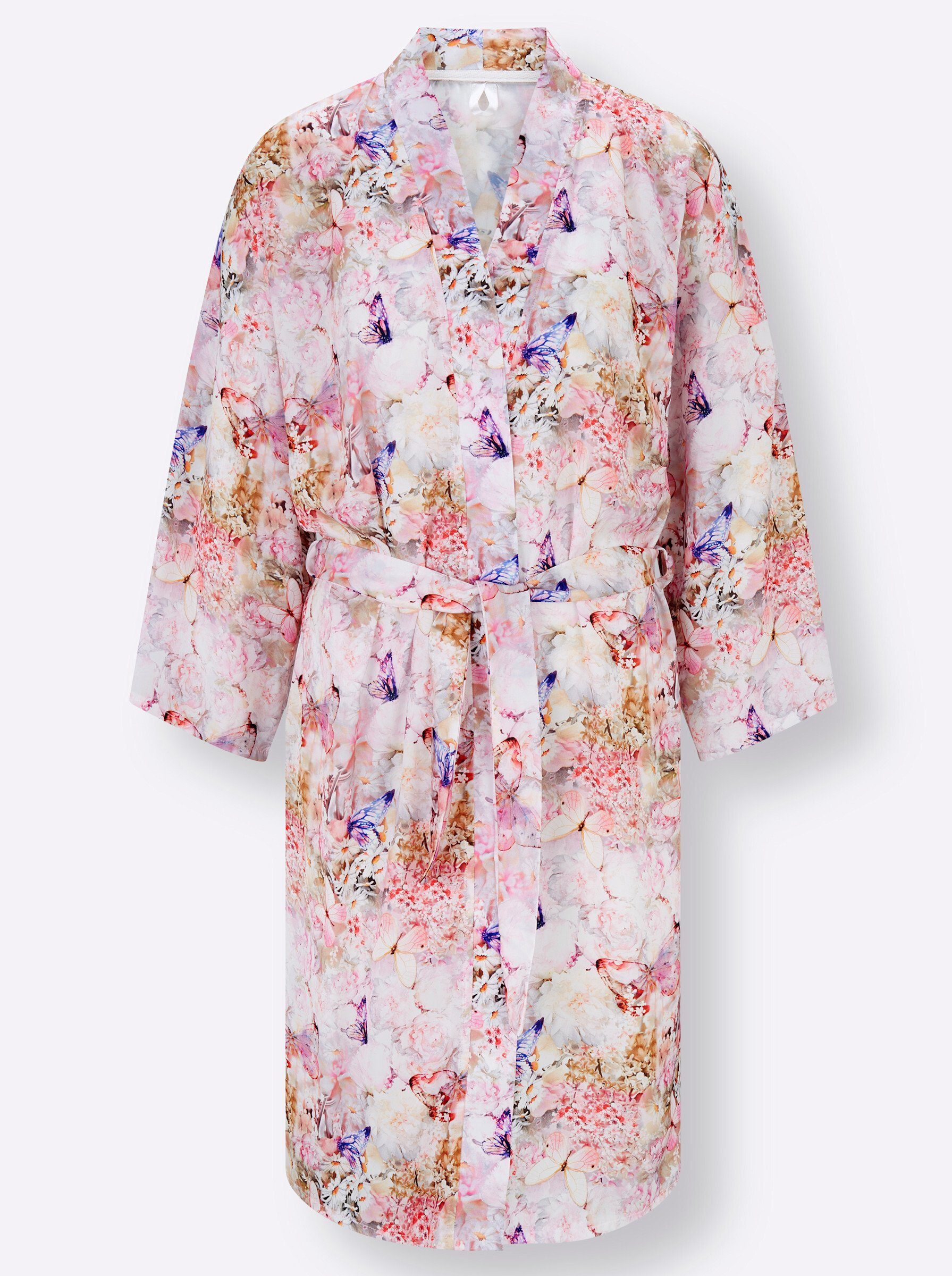 Witt Morgenmantel Morgenmantel Langarm, Polyester, Bindeband, Satin