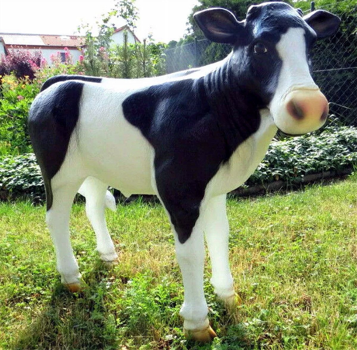 DEKO VERTRIEB BAYERN Gartenfigur XXL Kalb lebensgross Premium Gartendeko lebensecht