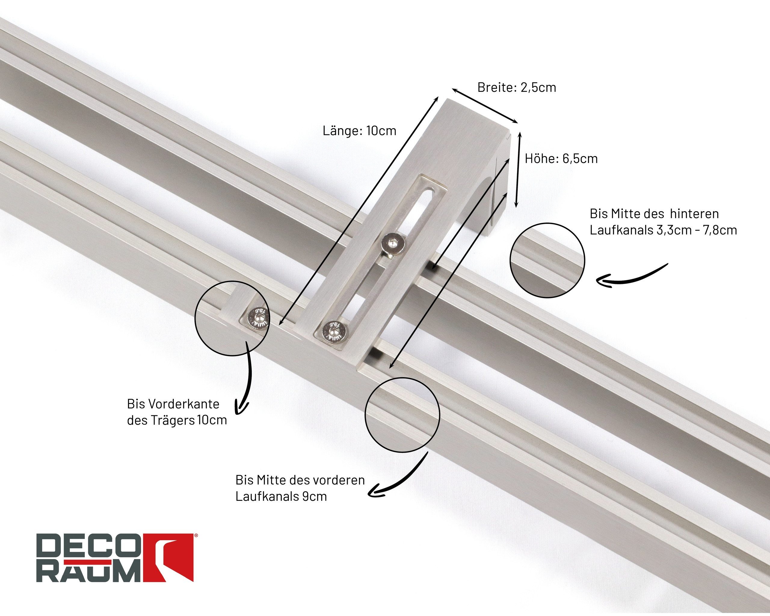 Deco-Raum Gardinenstange Innenlauf eckig, 2-läufig, Wunschmaßlänge, kürzbar günstig online kaufen