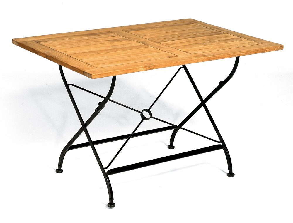 SonnenPartner Gartentisch Klapptisch OXFORD Eisen / Teak 120cm x 80cm