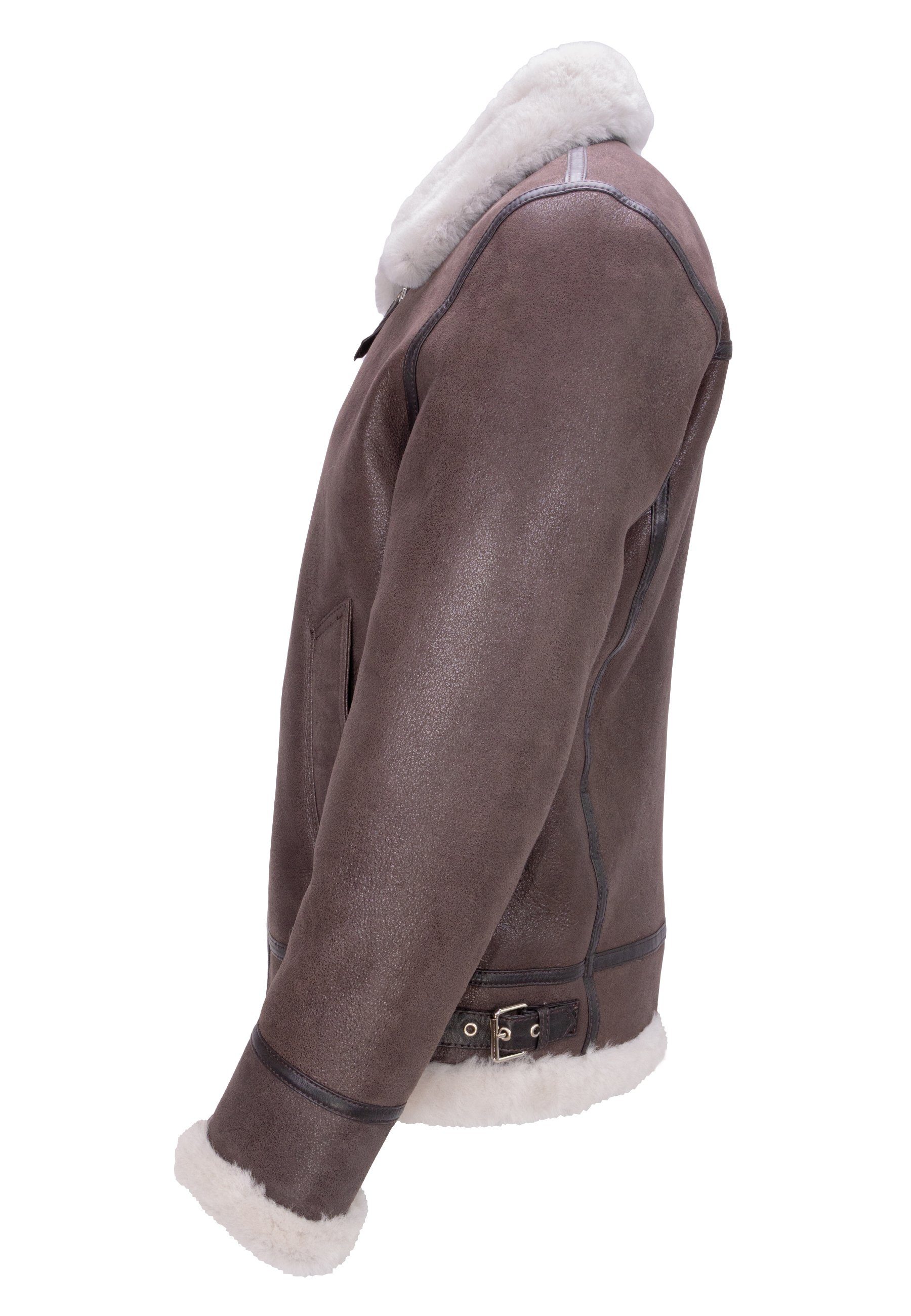 Lolus Lederjacke Vonrock Lammfell Lammfelljacke mit weichem und hellem Lammfell