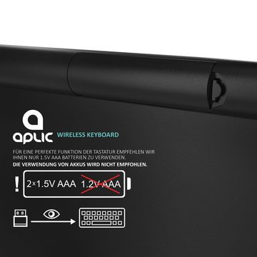 Aplic Wireless-Tastatur (kabellose Tastatur mit Windows Tastaturlayout 2,4GHz Slim Keyboard / QWERTZ Layout)
