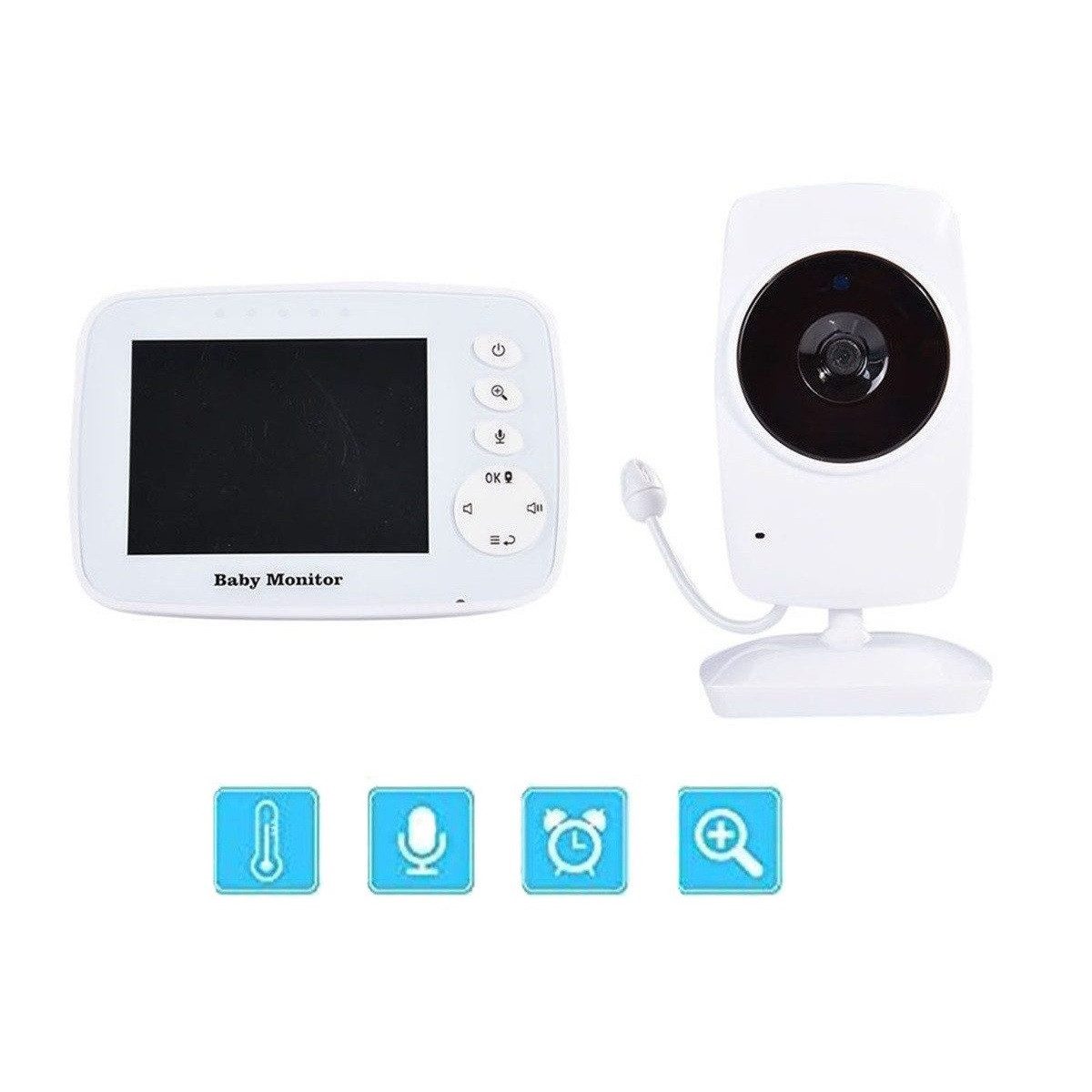 Video-Babyphone Baby Monitor mit Kamera Video, 2,4 GHz Gegensprechfunktion, Nachtsicht