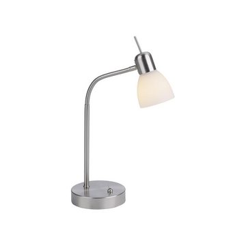 LeuchtenDirekt LED Tischleuchte LED Tischleuchte KARO, 1xE14/40W, Wohnzimmertisch, Bürotisch, Schreibtisch, Glasschirm