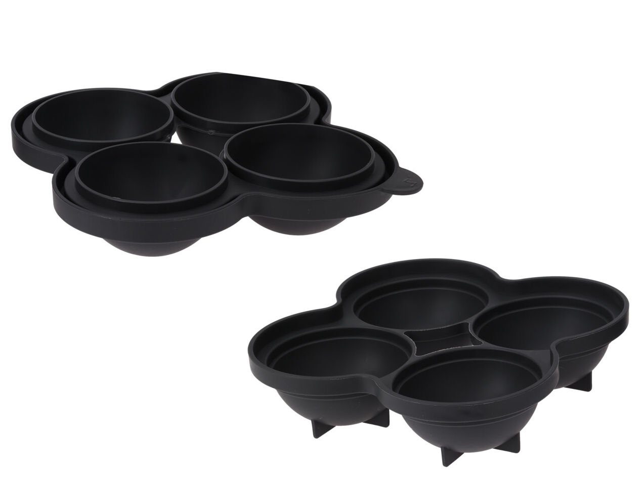 Spetebo Eiswürfelform Silikon Eiswürfelform XL Kugel - 4er / je 6 cm, (Ein Stück 1-tlg), Eiswürfelschale für 4 große Kugeln