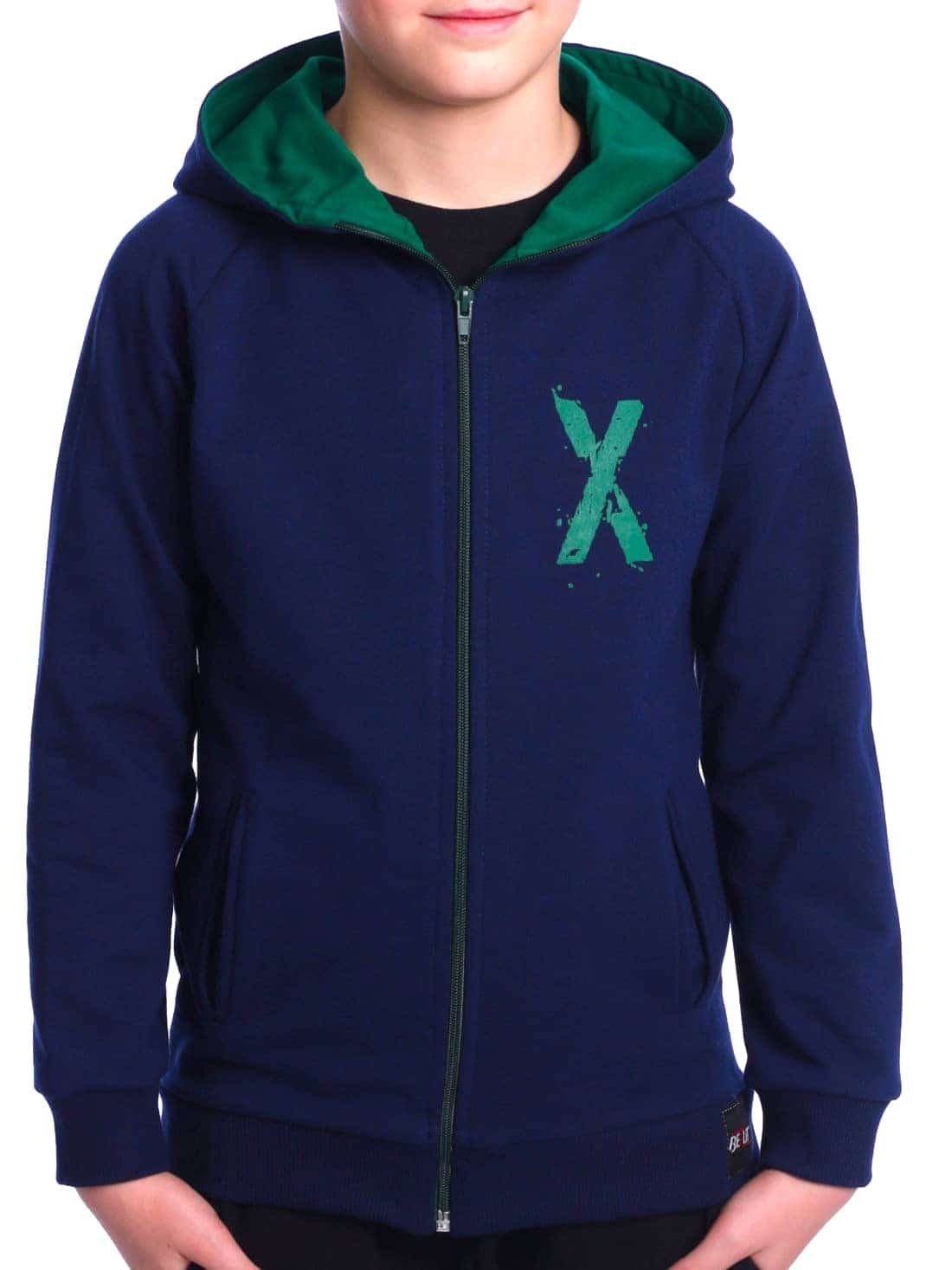 BEZLIT Kapuzensweatjacke Jungen Sweatjacke mit Rücken Print (1-tlg) Sweatshirt mit Kapuze Kängurutasche Hoodie mit Print Navy