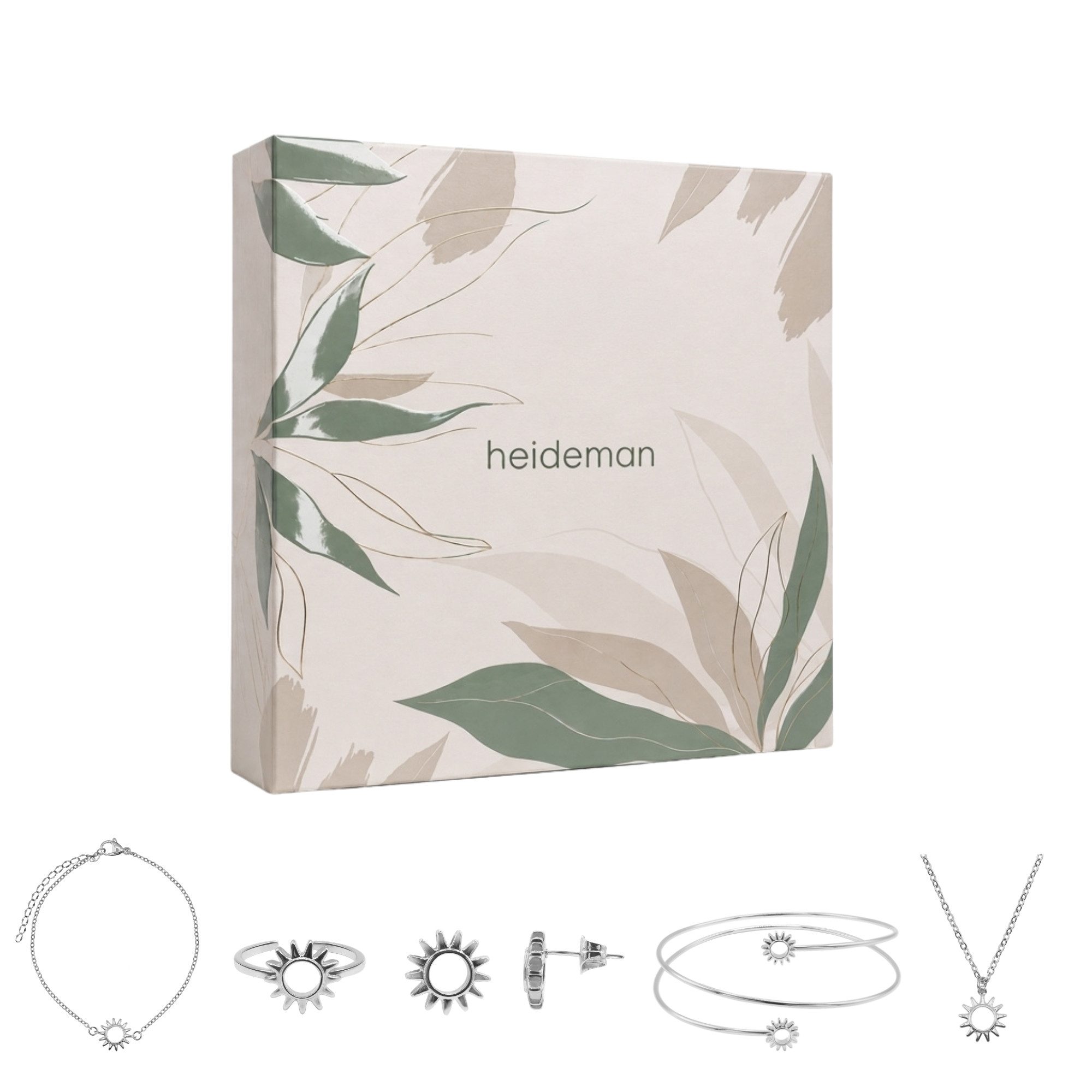 Heideman Schmuck-Adventskalender Summerbox Lissabon silberfarben, Schmuckset mehrteilig Schmuck für Frauen - 5 Schmuckstücke