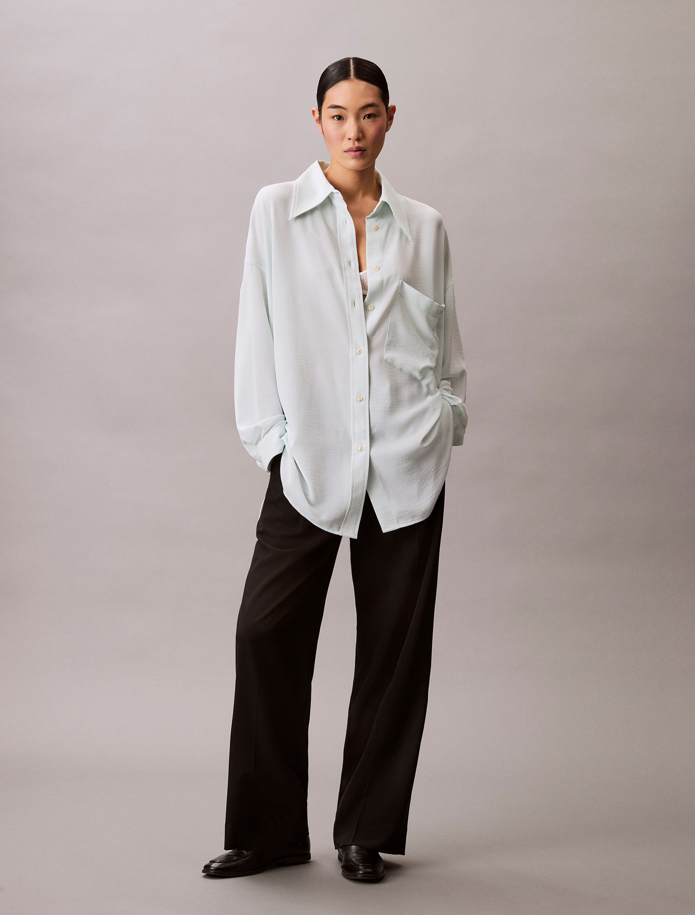 Calvin Klein Jeans Hemdbluse GAUZE SHIRT Mit Rundhalsausschnitt
