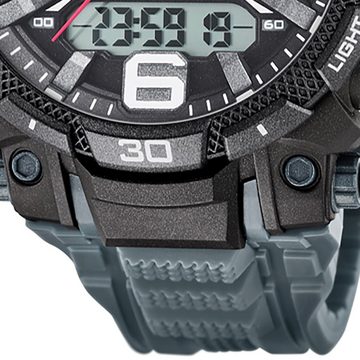 CALYPSO WATCHES Digitaluhr Calypso Herren Uhr Analog-Digital, Herren Armbanduhr rund, Kunststoffarmband grau, Sport