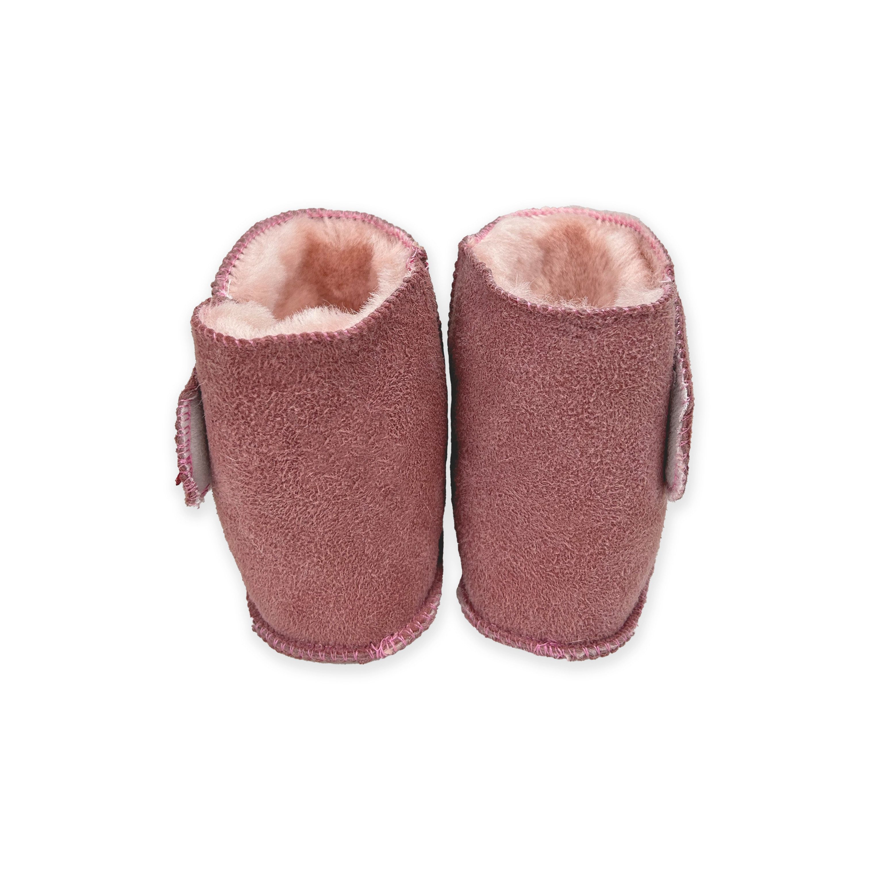 Reissner Lammfelle Babyschuhe Lammfell Modell LYON 1-Klett Babystiefel – Bild 5 von 5