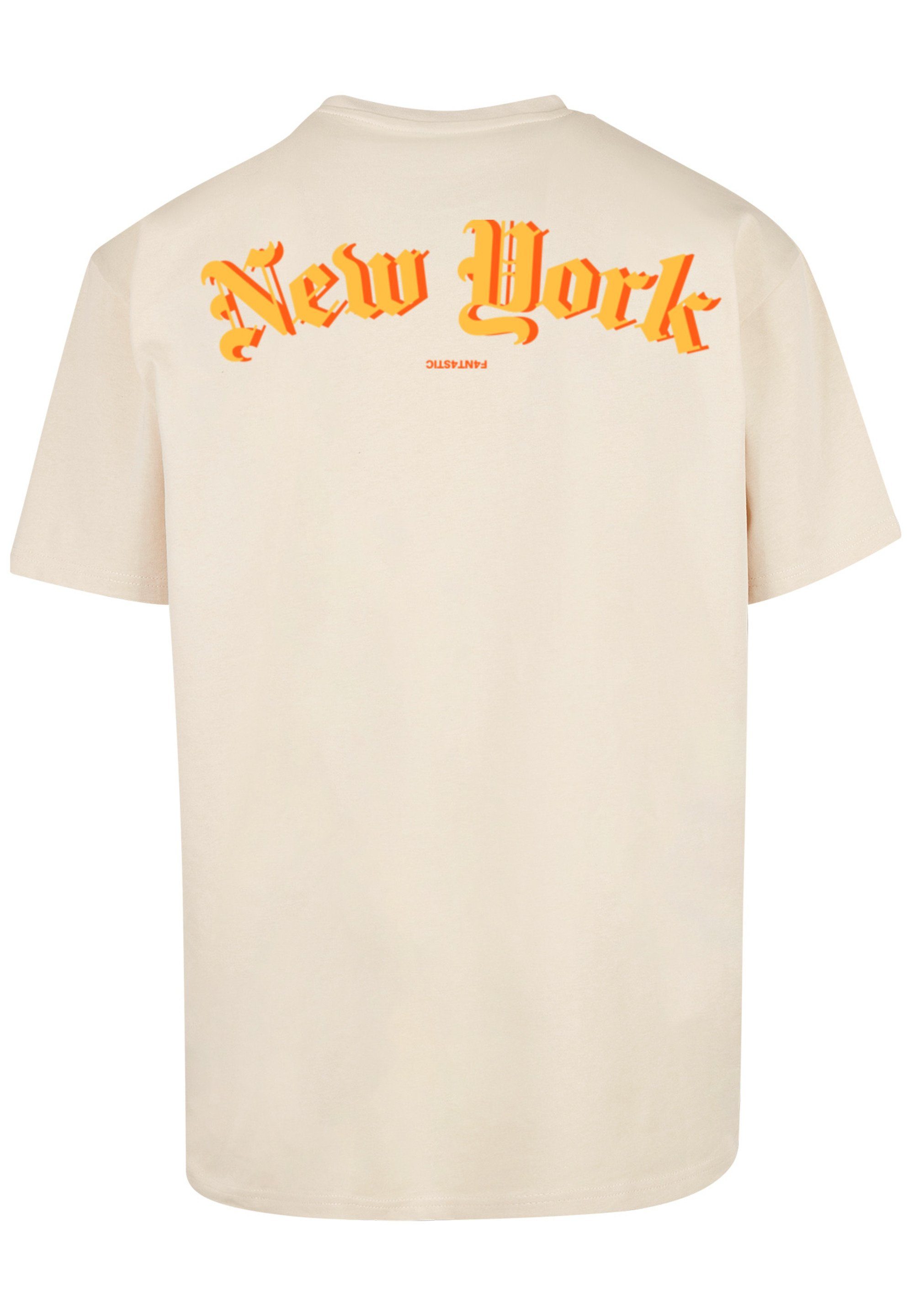 T-Shirt Print sand OVERSIZE New York TEE F4NT4STIC Orange