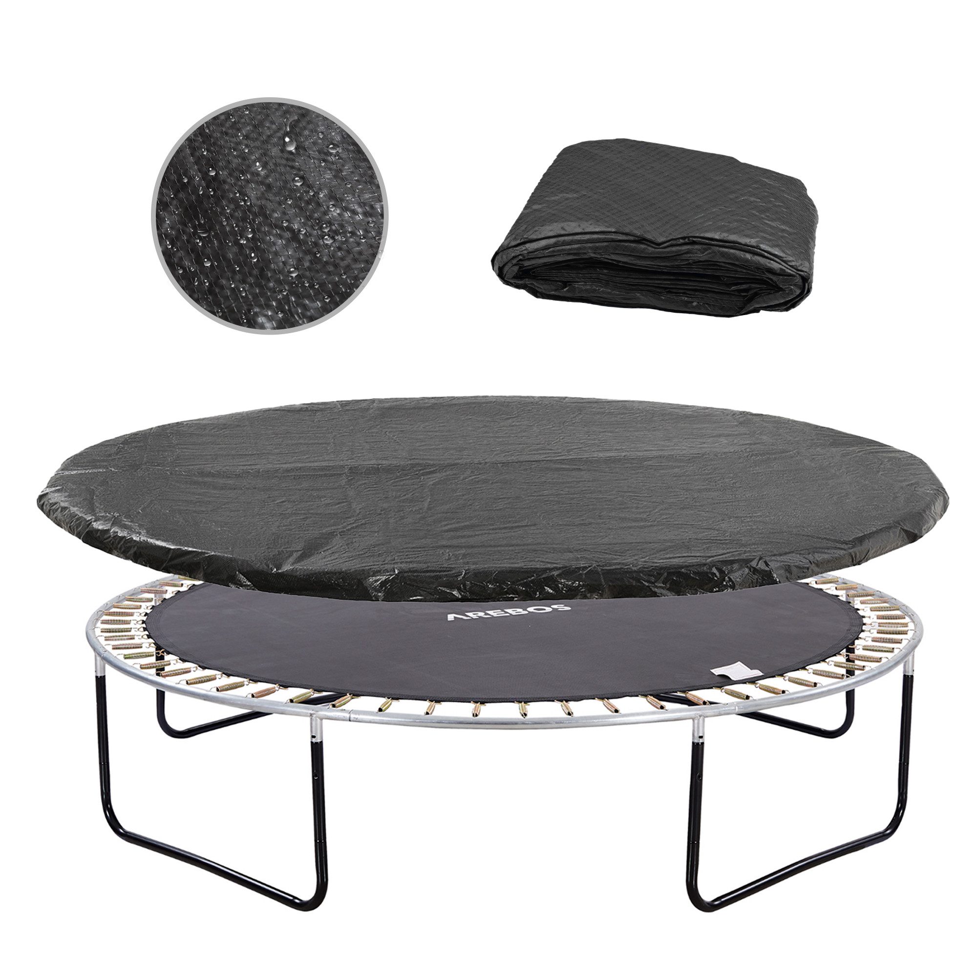 Arebos Trampolin-Abdeckplane UV-beständig, Witterungsfest, Regenschutz, Staubschutz (Packung)