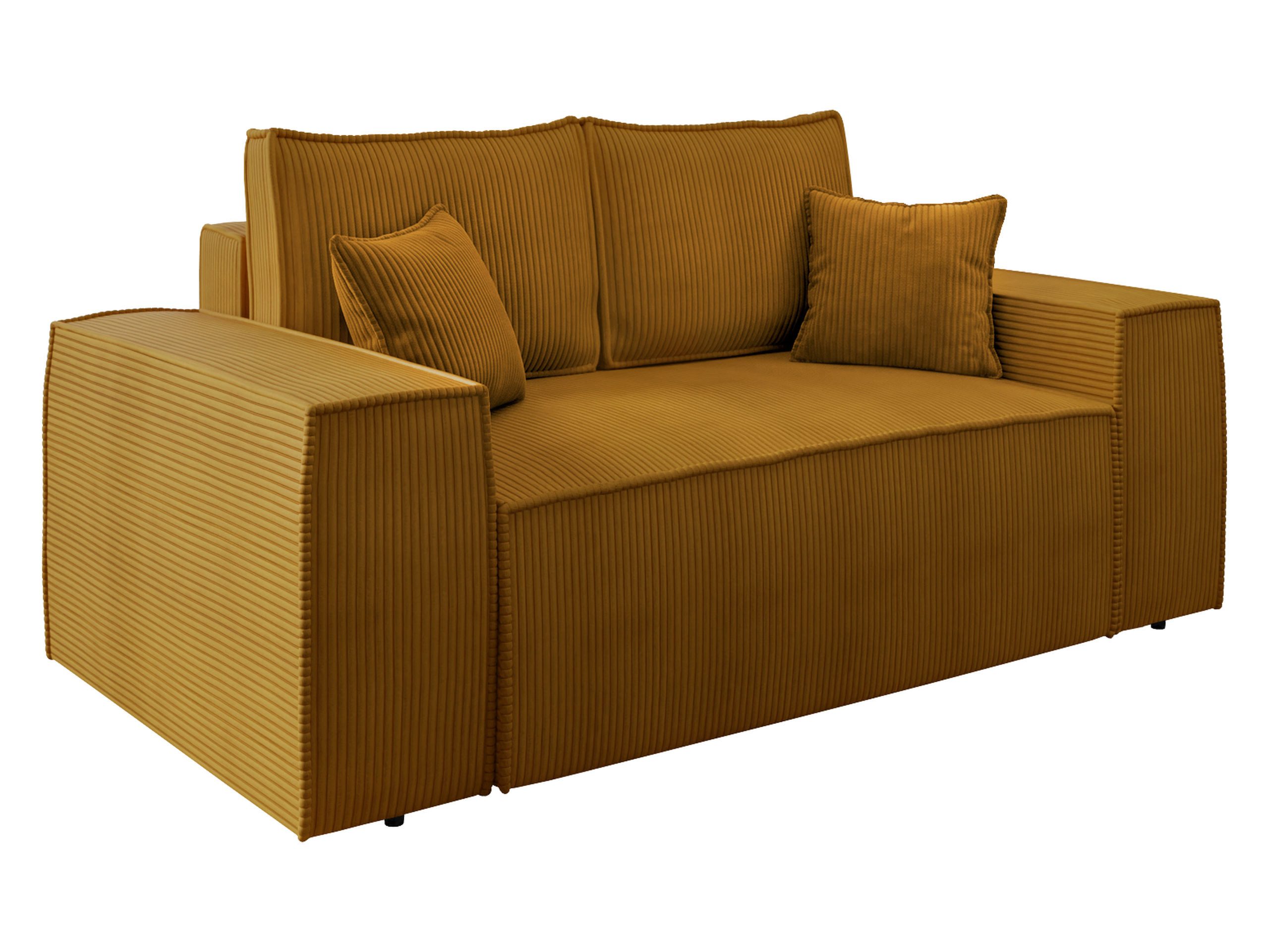 MIRJAN24 Schlafsofa Malaga Small Cord, mit Bettkasten und Schlaffunktion, Rückenlehne in Form beweglicher Kissen