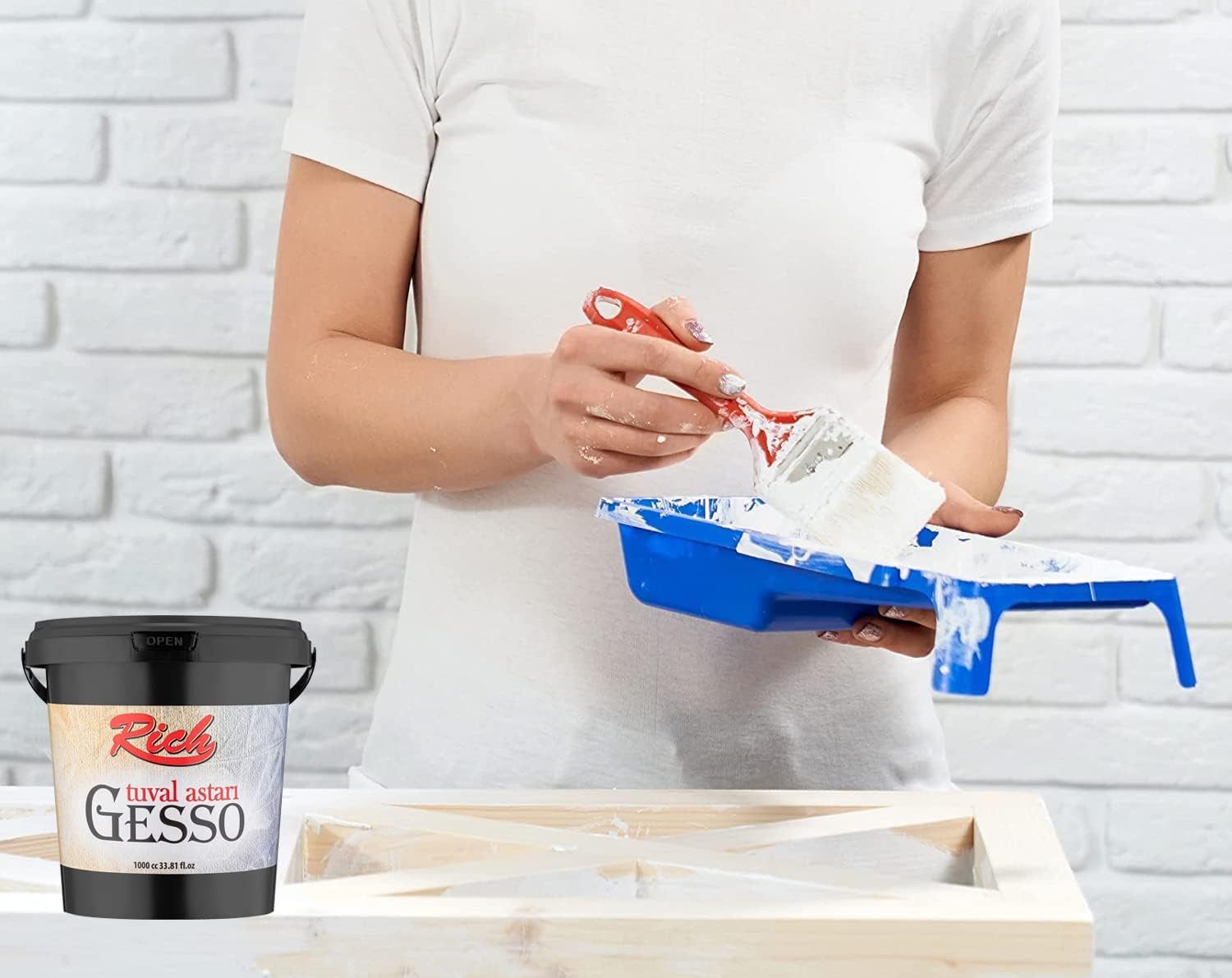 RICH Universalgrundierung RICH Gesso Weiß Grundierung 1000ml, Perfekte Grundlage für kreative Projekte auf diversen Oberflächen – Bild 4 von 5
