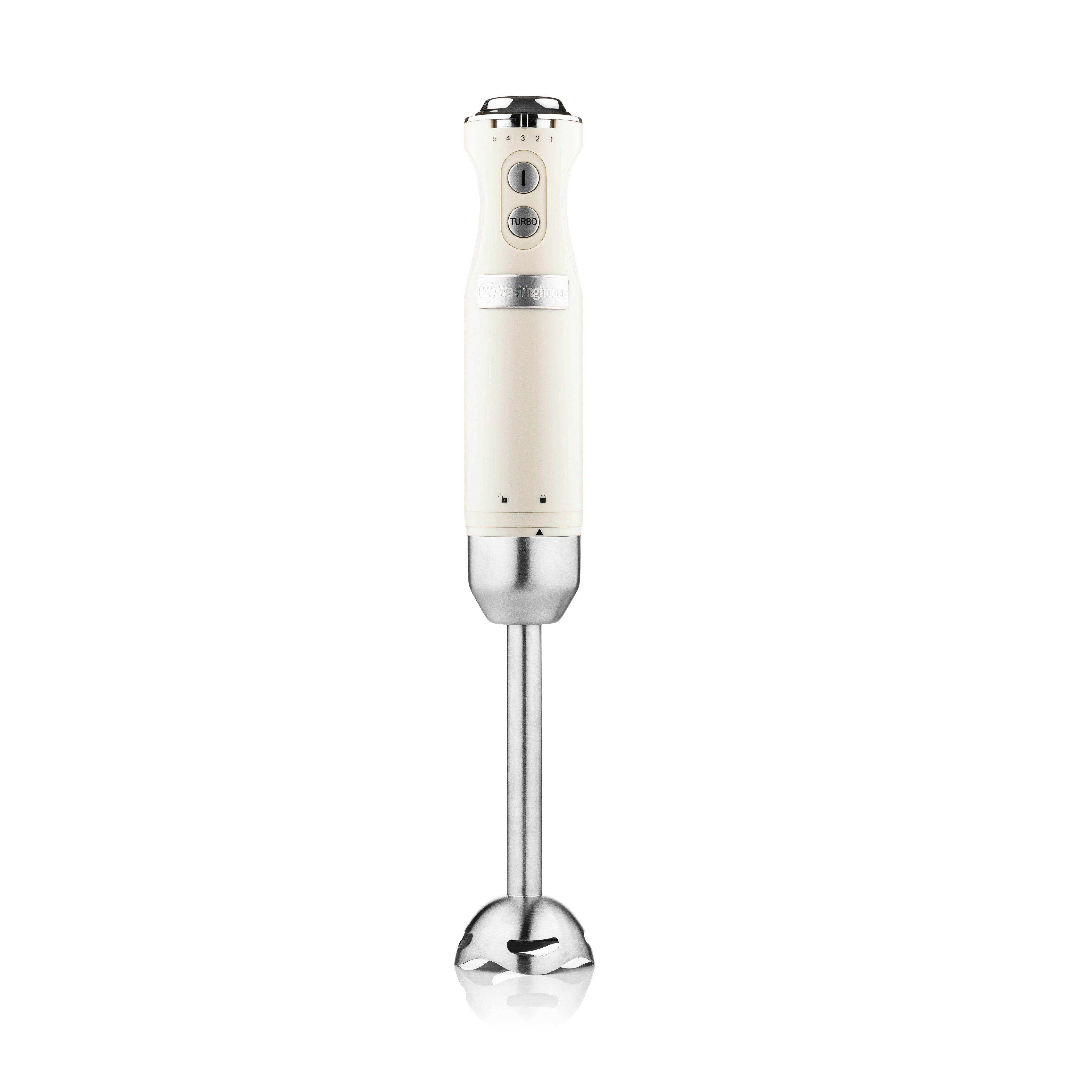 Westinghouse Stabmixer Retro-Serie 600 W mit Turbo und Edelstahl-Mixfuß, 600,00 W, Turbofunktion, Edelstahl-Mixfuß, spritzarmes Mixen