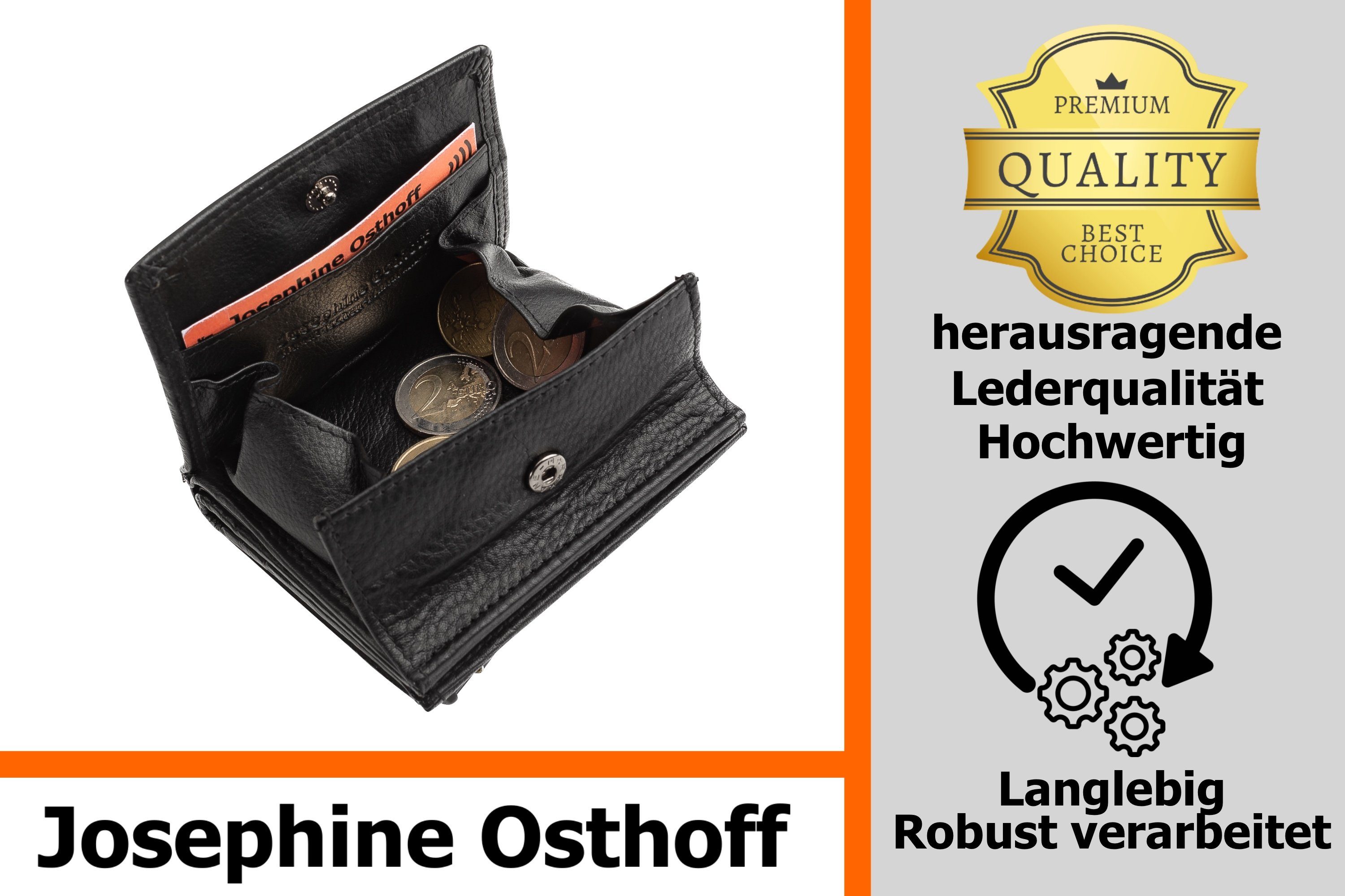 Josephine Osthoff Geldbörse Wiener Schachtel schwarz Geldbörse