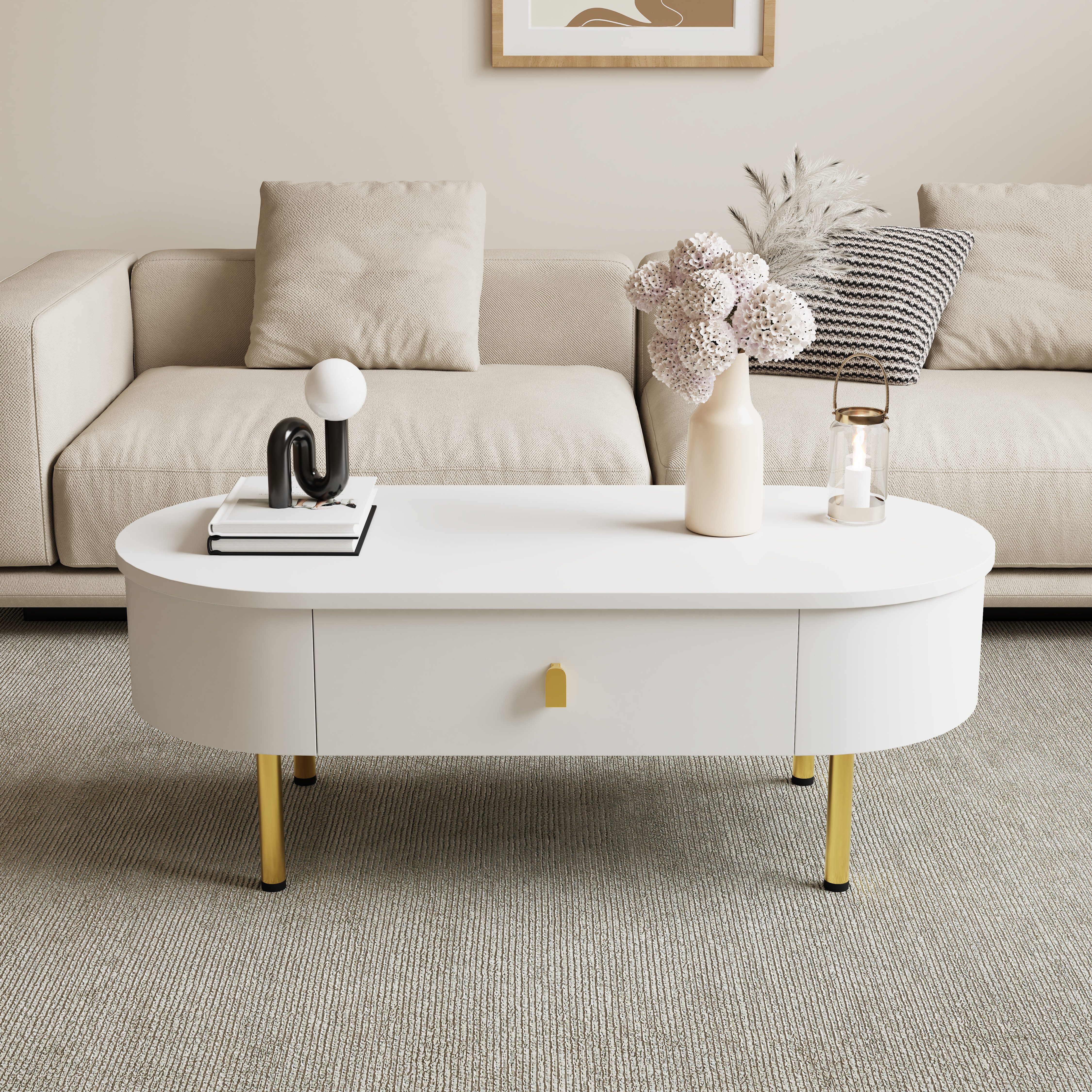 Refined Living Couchtisch mit zwei Schubladen, Sofatisch Beistelltisch Wohn günstig online kaufen