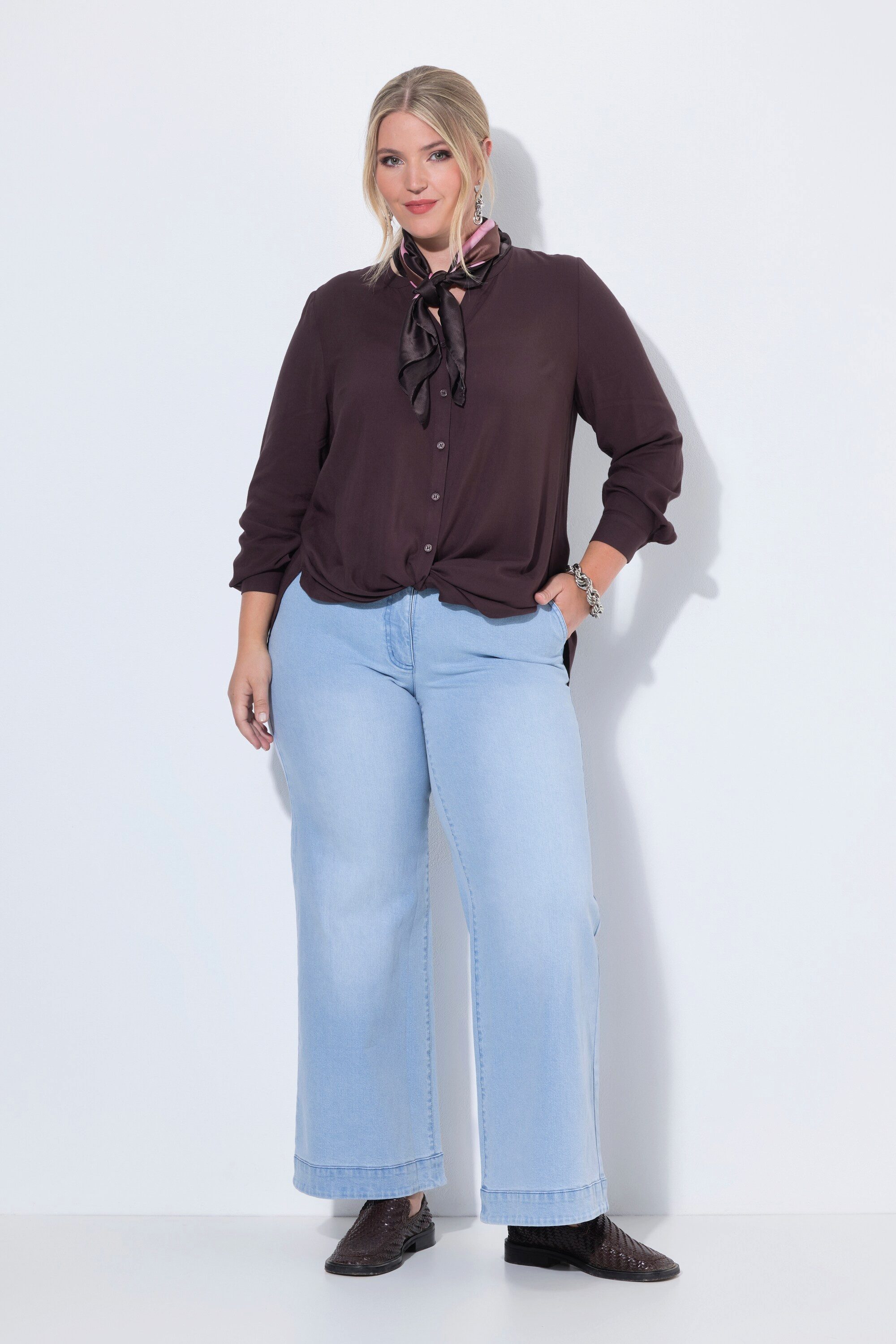 MIAMODA Regular-fit-Jeans Jeans weites Bein Bügelfalte