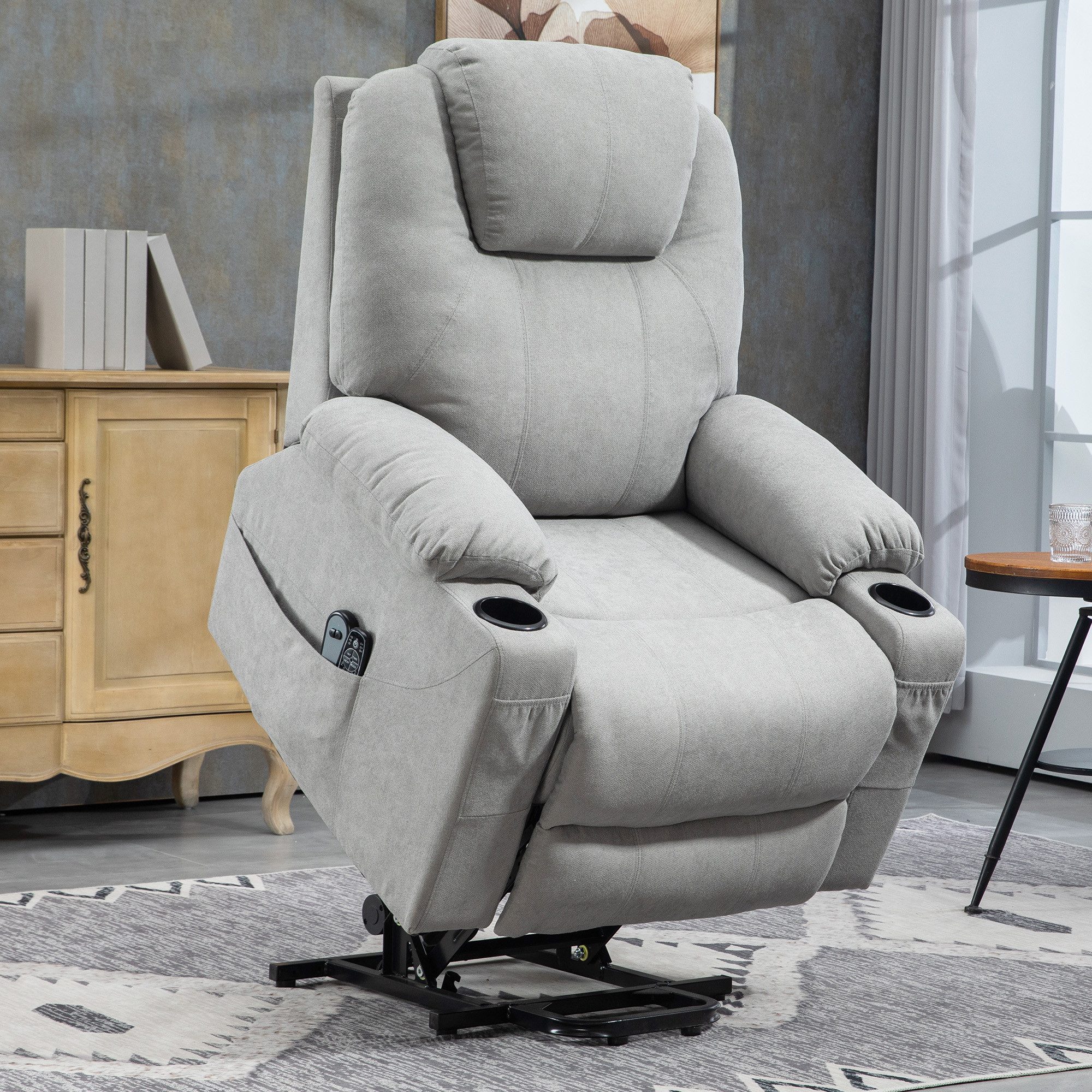 HOMCOM Massagesessel Elektrischer Aufstehsessel mit Seitentaschen günstig online kaufen