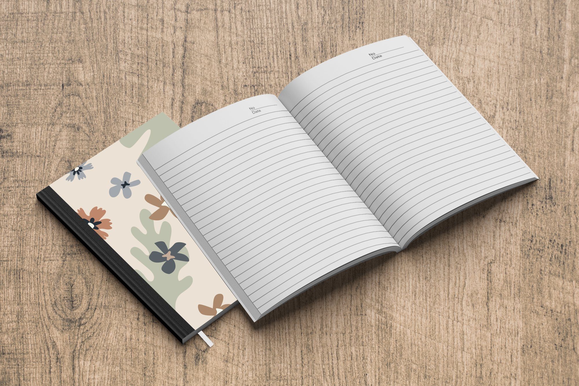 Notizbuch Journal, Tagebuch, - Farbe A5, Seiten, 98 Notizheft, Haushaltsbuch Blumen, Merkzettel, MuchoWow Pastell -
