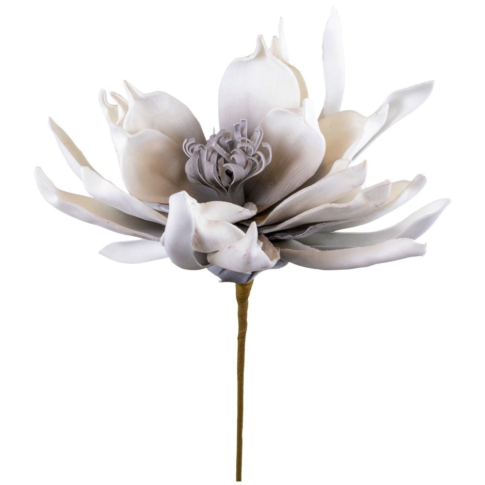 Kunstblume Kunstblumen Lotus grau weiß Pflanzen günstig online kaufen