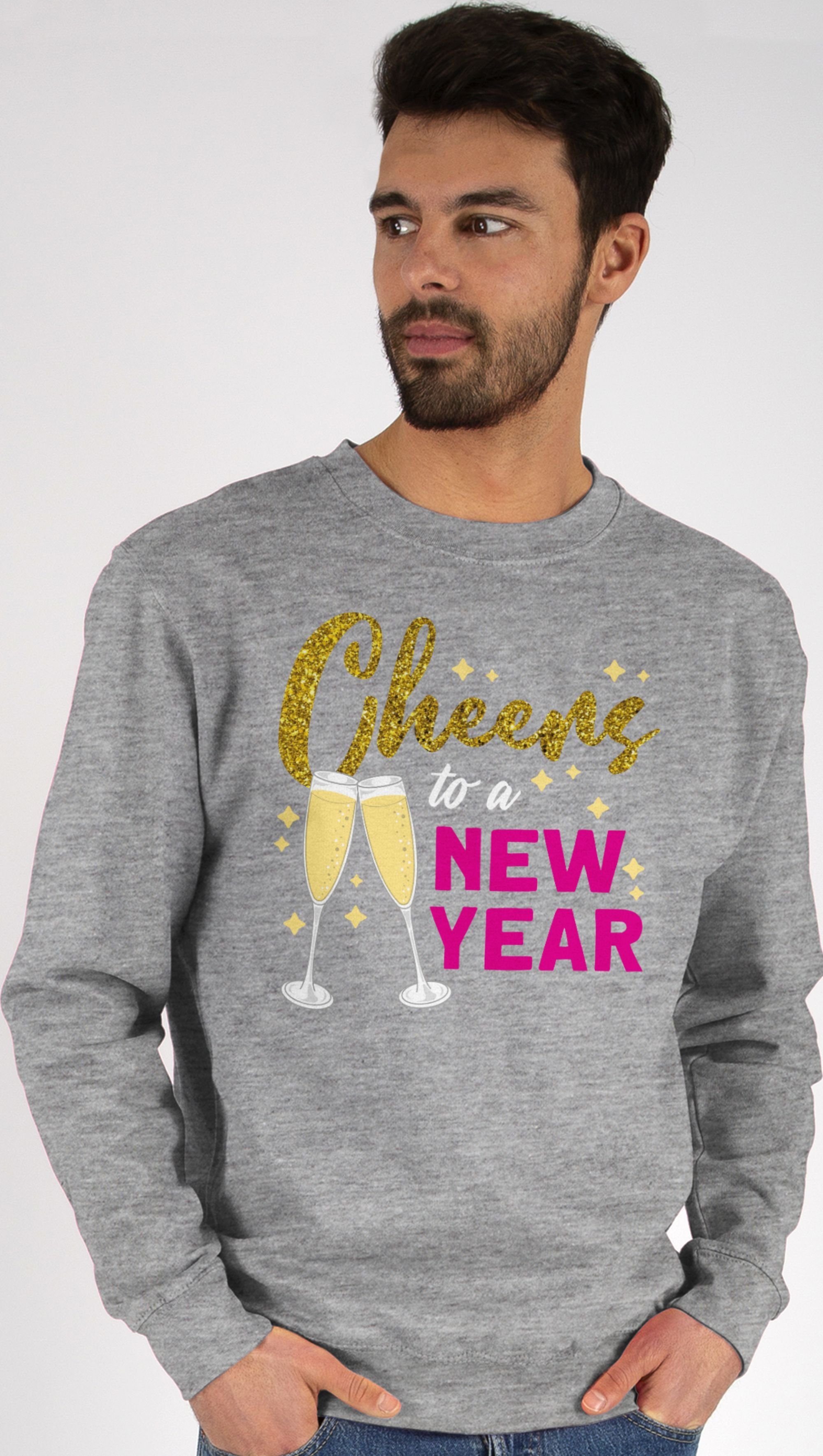 Shirtracer Sweatshirt Cheers to a new year (1-tlg) Silvester Erwachsene