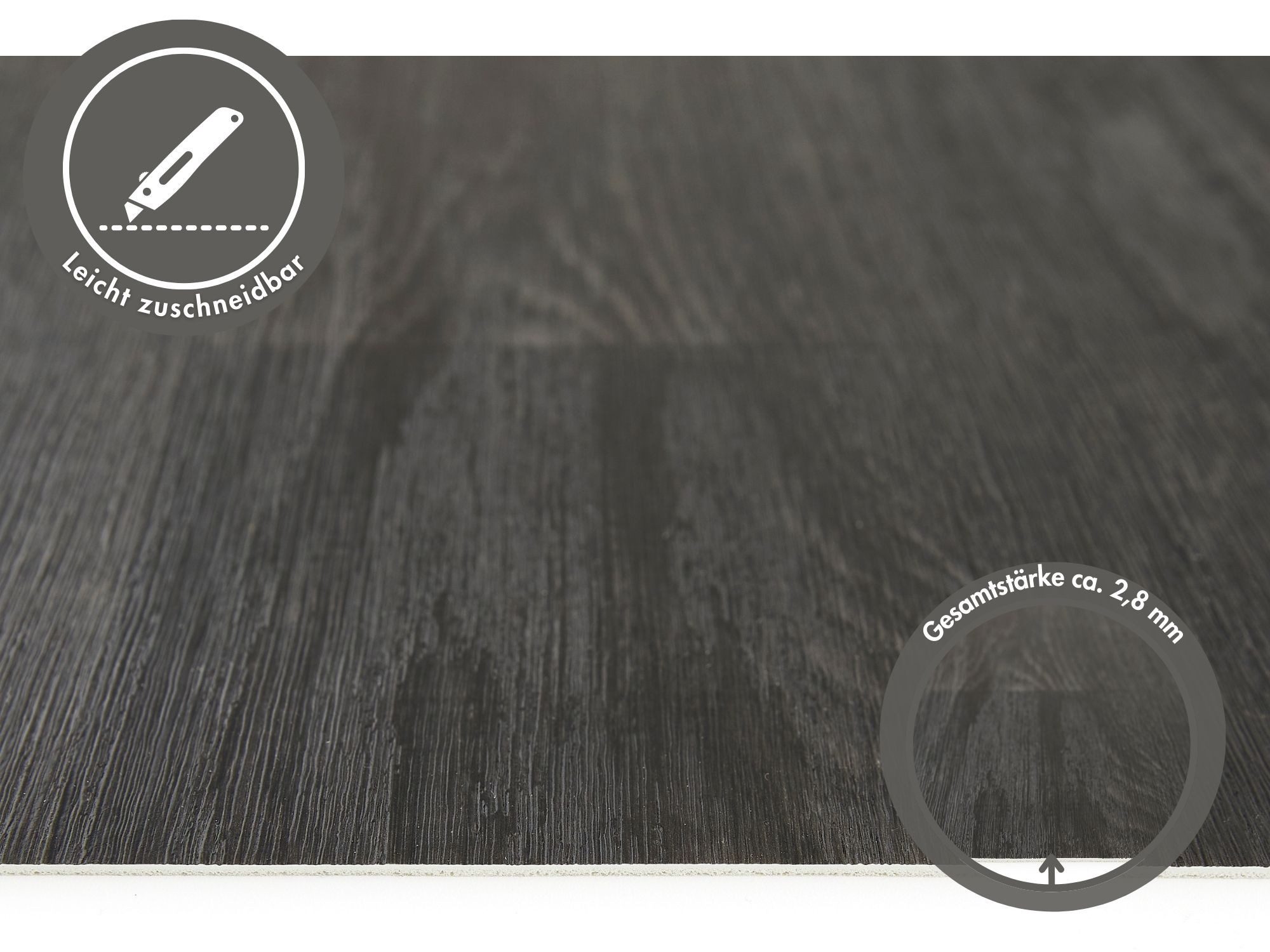 misento Vinylboden Sonic in Holzoptik, für Feuchtraum- und Privatbereiche, PVC Bodenbelag Meterware 200/300/400 cm Breite, 2,8 mm Stärke