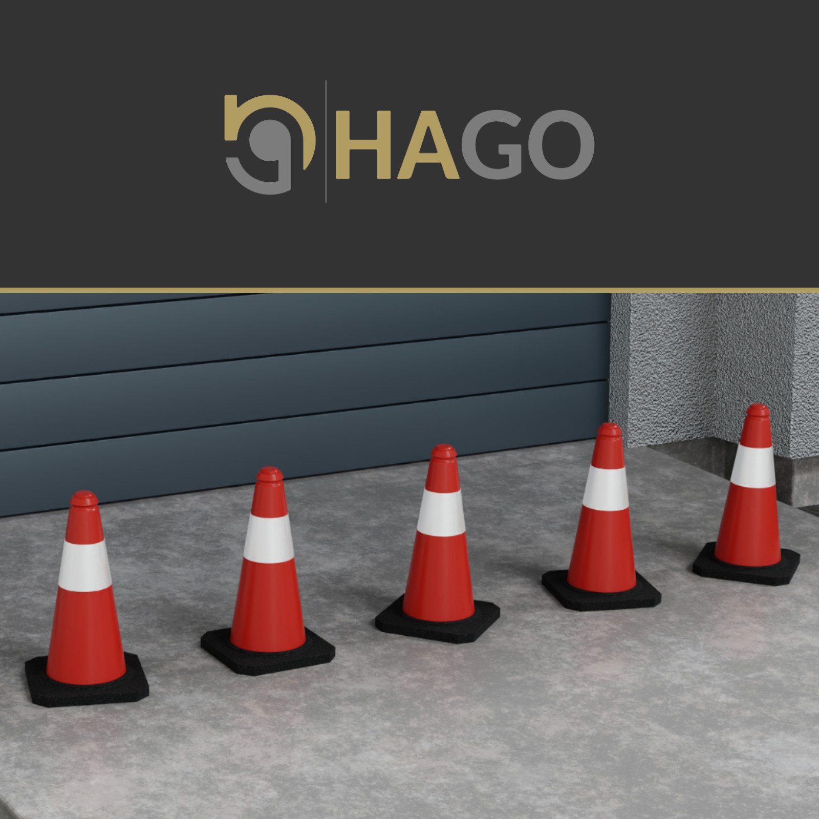 HAGO Pylone 10er Set Warnkegel Verkehrsleitkegel Hütchen 51cm Absperrkegel Reflekt, Hochreflektierender Streifen