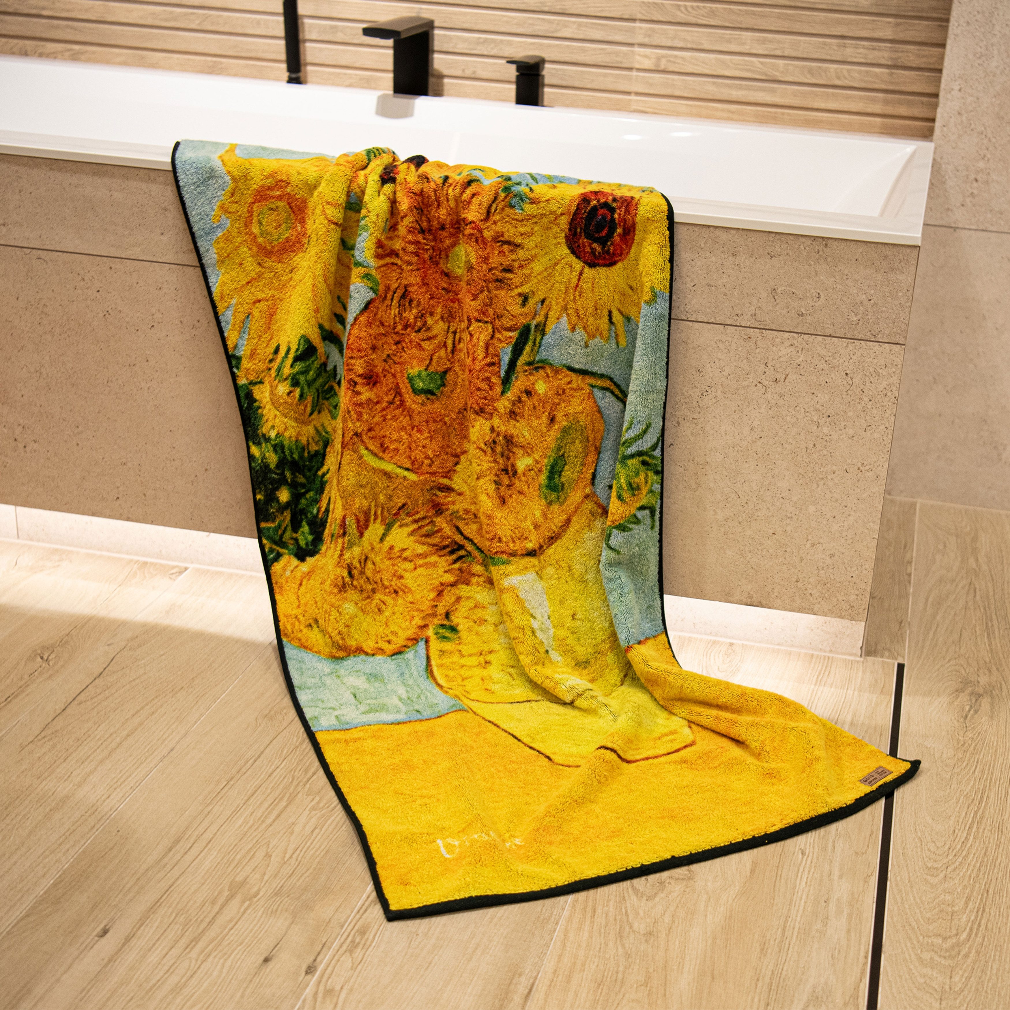 Zwoltex Handtücher Van Gogh Sonnenblumen Gästehandtuch Set 600 g/m² Baumwolle, (50x100 cm 60° waschbar OEKO-TEX 100% GOTS Baumwolle Trockner), Van Gogh Motiv sa – Bild 2 von 5