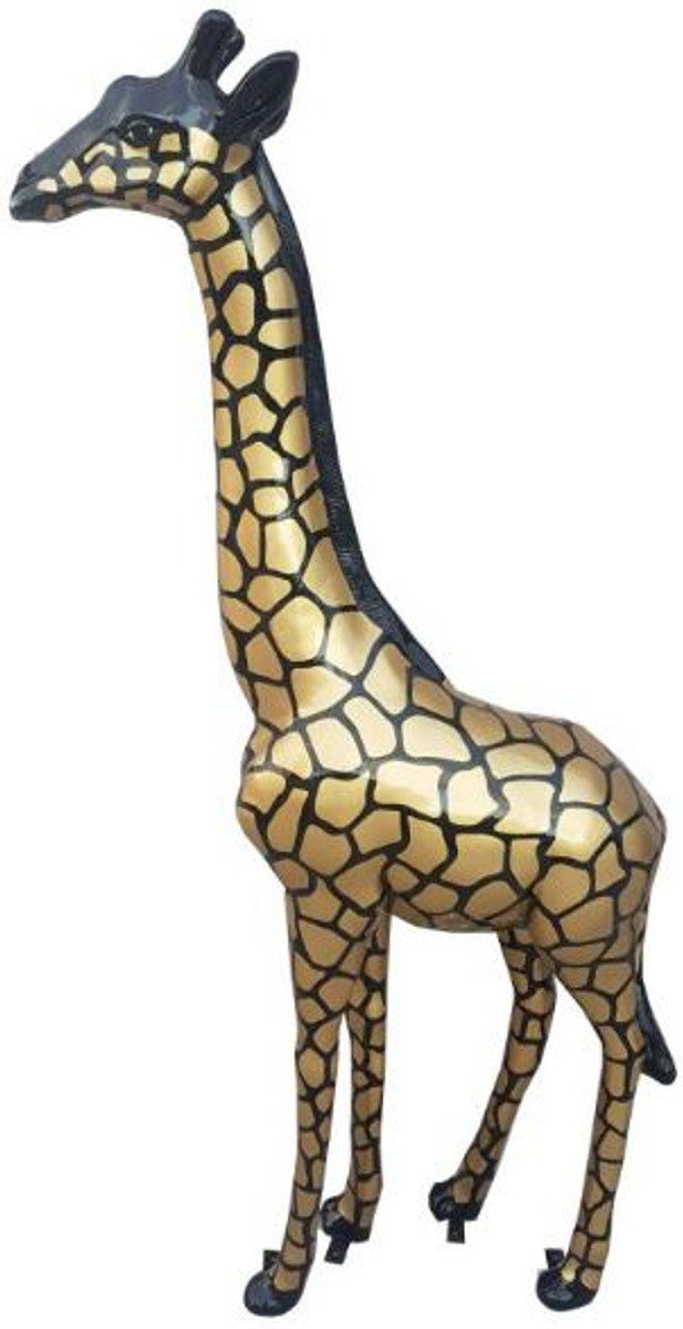Casa Padrino Skulptur - - 205 Schwarz Designer Gartenfigur Gold Dekofigur - cm Tierfigur Riesige Gartendeko H. - / Skulptur Giraffe Deko