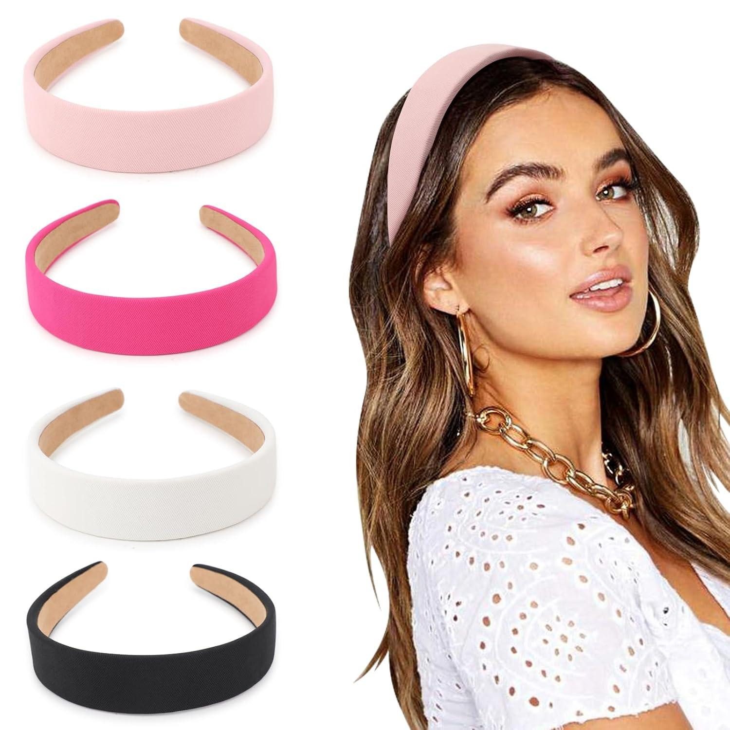 Haarreif Breite Samtstirnbänder Damen 4 Stück Boho Haarreifen Set