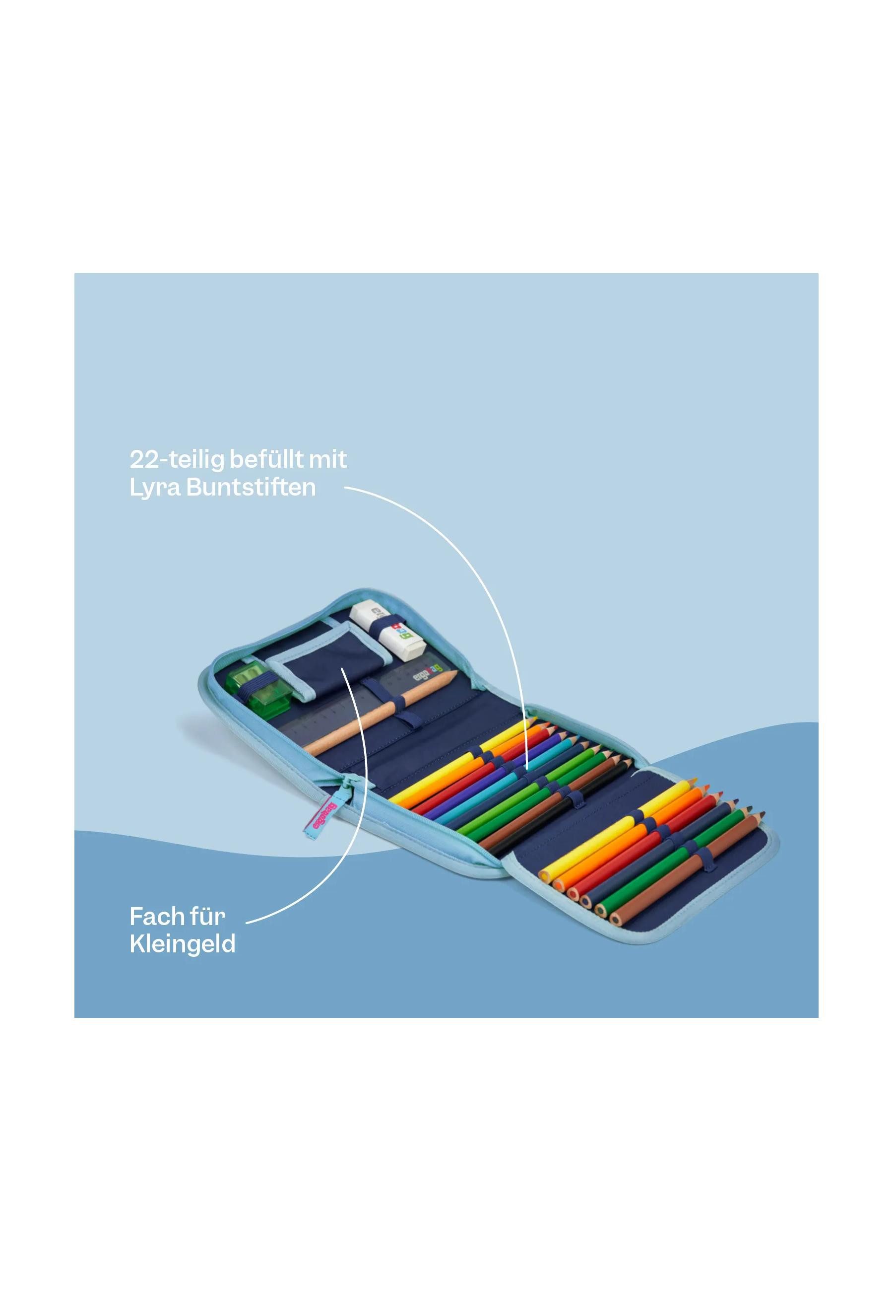 ergobag Federmäppchen Federmäppchen ., (23-tlg), mit Lyra‑Stiften