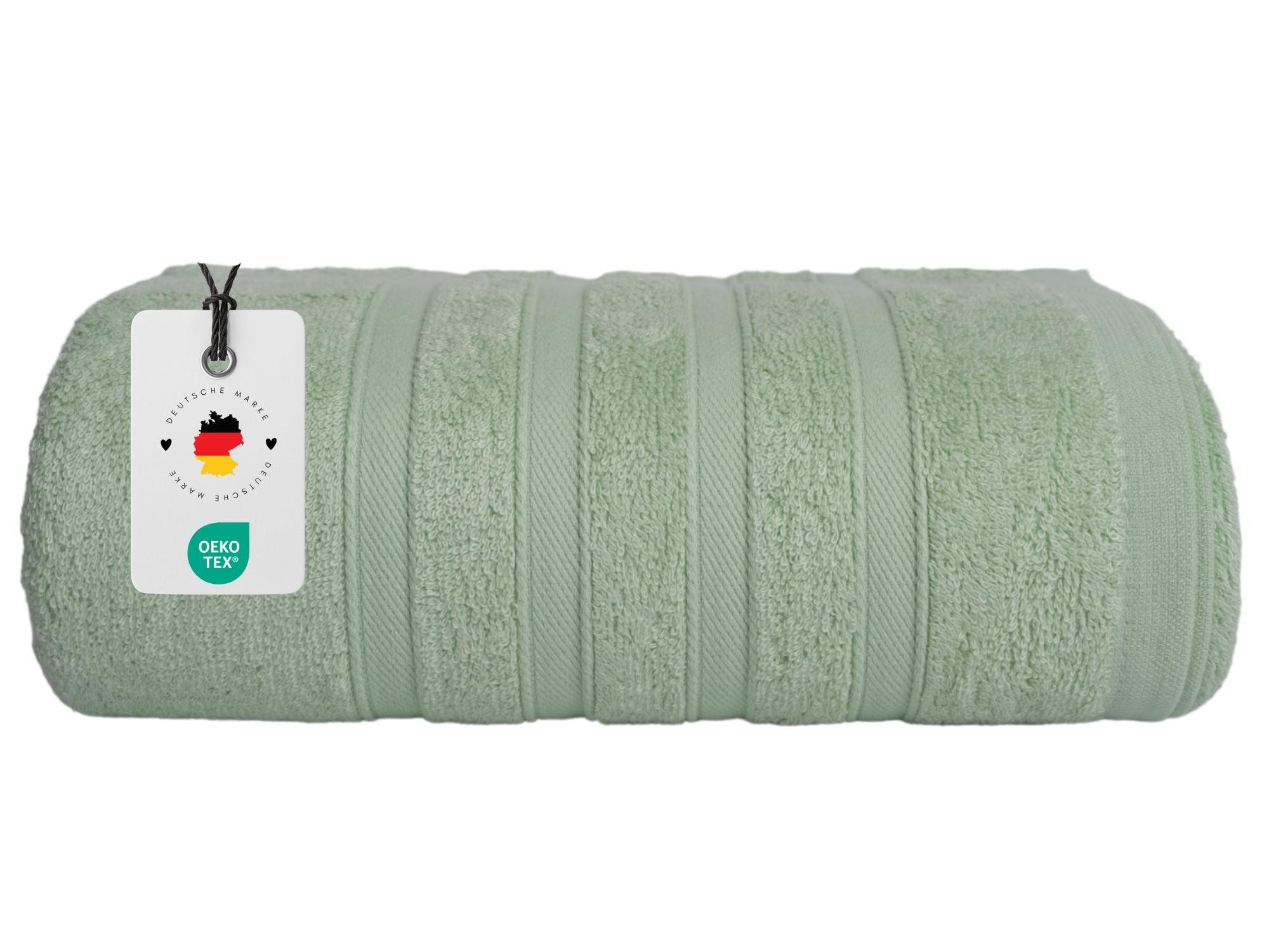 Carpe Sonno Handtuch Set Gästetuch Handtuch Duschtuch Saunahandtuch 30x50 50x100 70x140 70x200, Frottier (Spar-Set, 1-St), Saunatuch 70x200 cm - 450g/m2, Frottee Grün