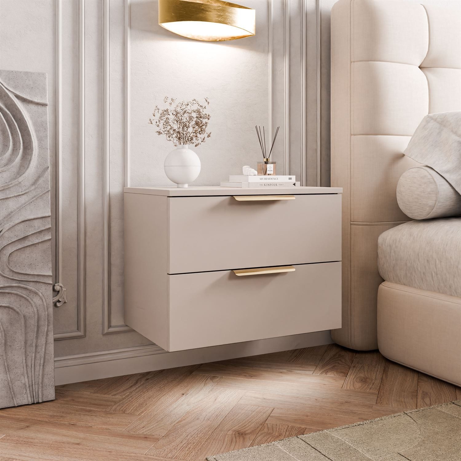 Lookway Nachttisch LINA 2S Kaschmir mit günstig online kaufen