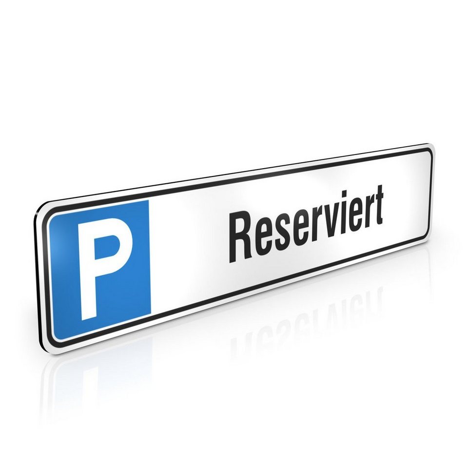 SafetyMarking Hinweisschild Parkplatzschild - Symbol: P, Text: Reserviert