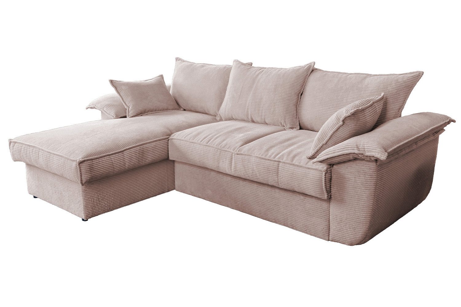 KAWOLA Ecksofa DAMETO, Schlafsofa Couch Cord günstig online kaufen